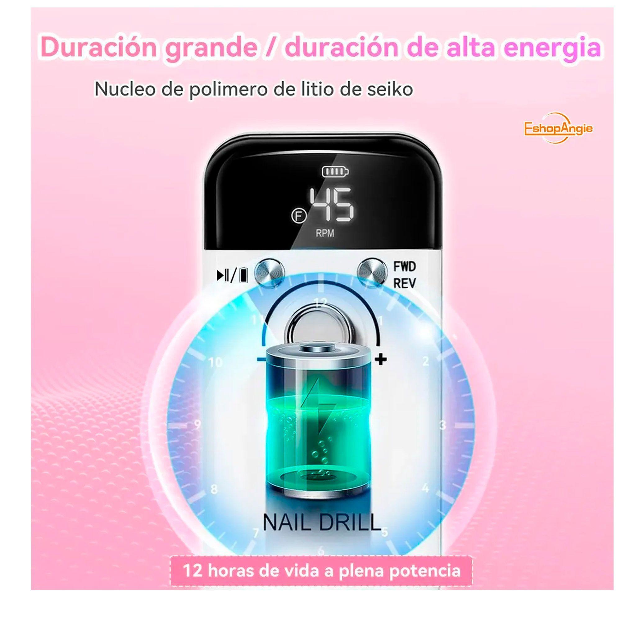 Torno Inalámbrico Profesional Pedicura Manícura 45000rpm-3