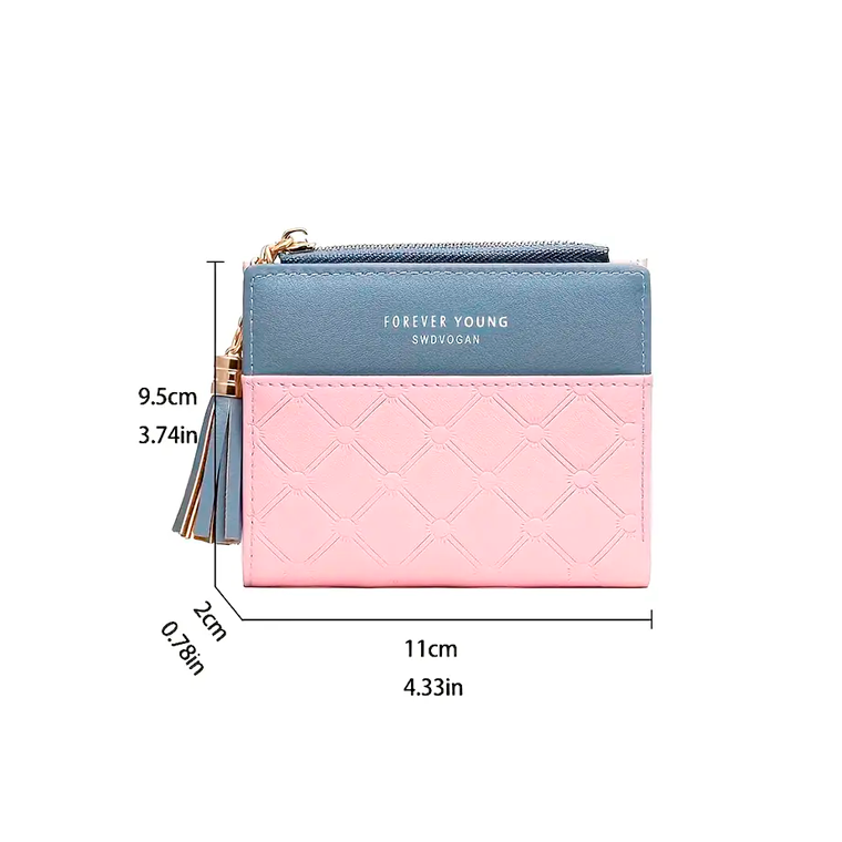 Billetera Tarjetero Monedero Elegante De Mujer Eco Cuero-2
