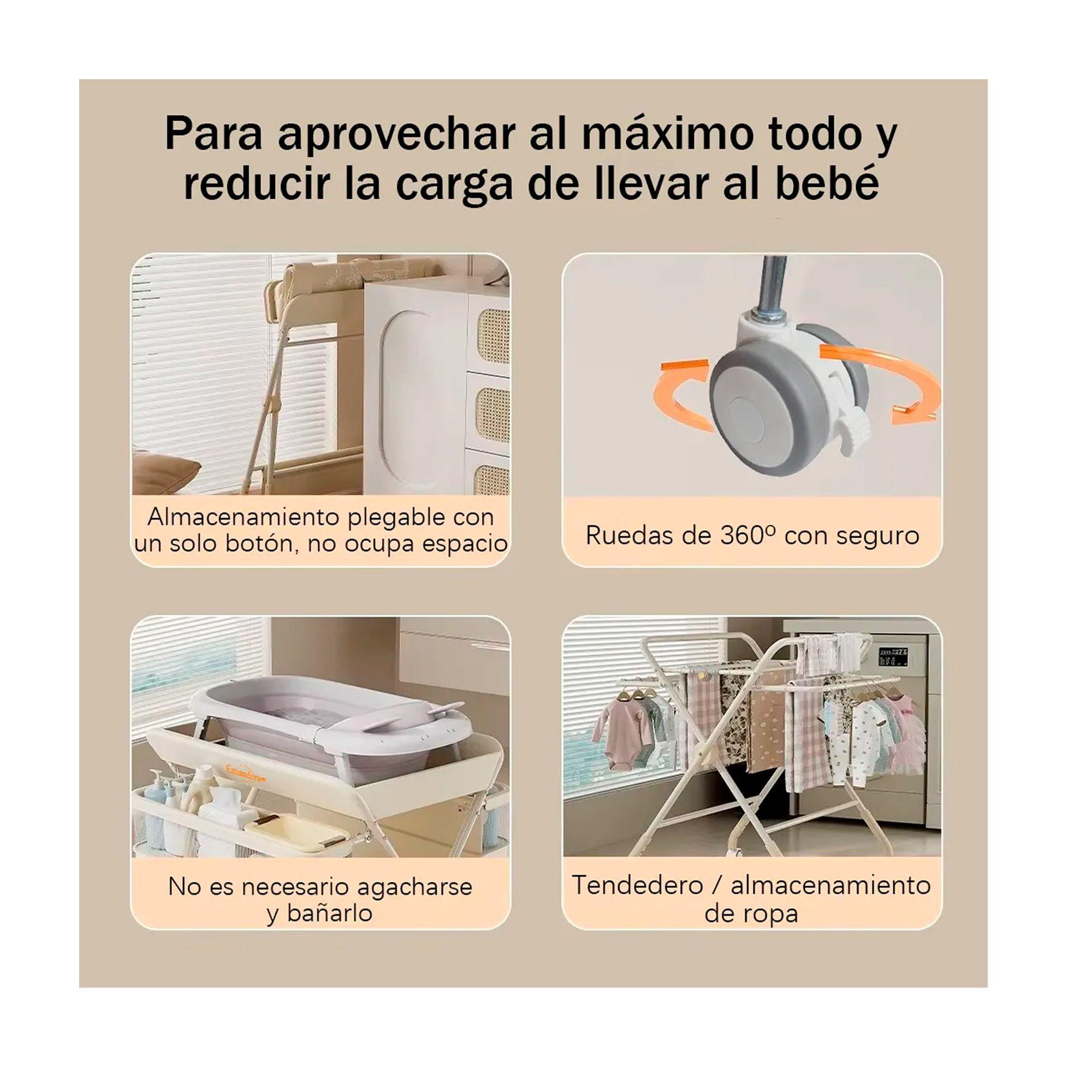 Cambiador Portátil Bebé Plegable Multifuncional Mudador-5