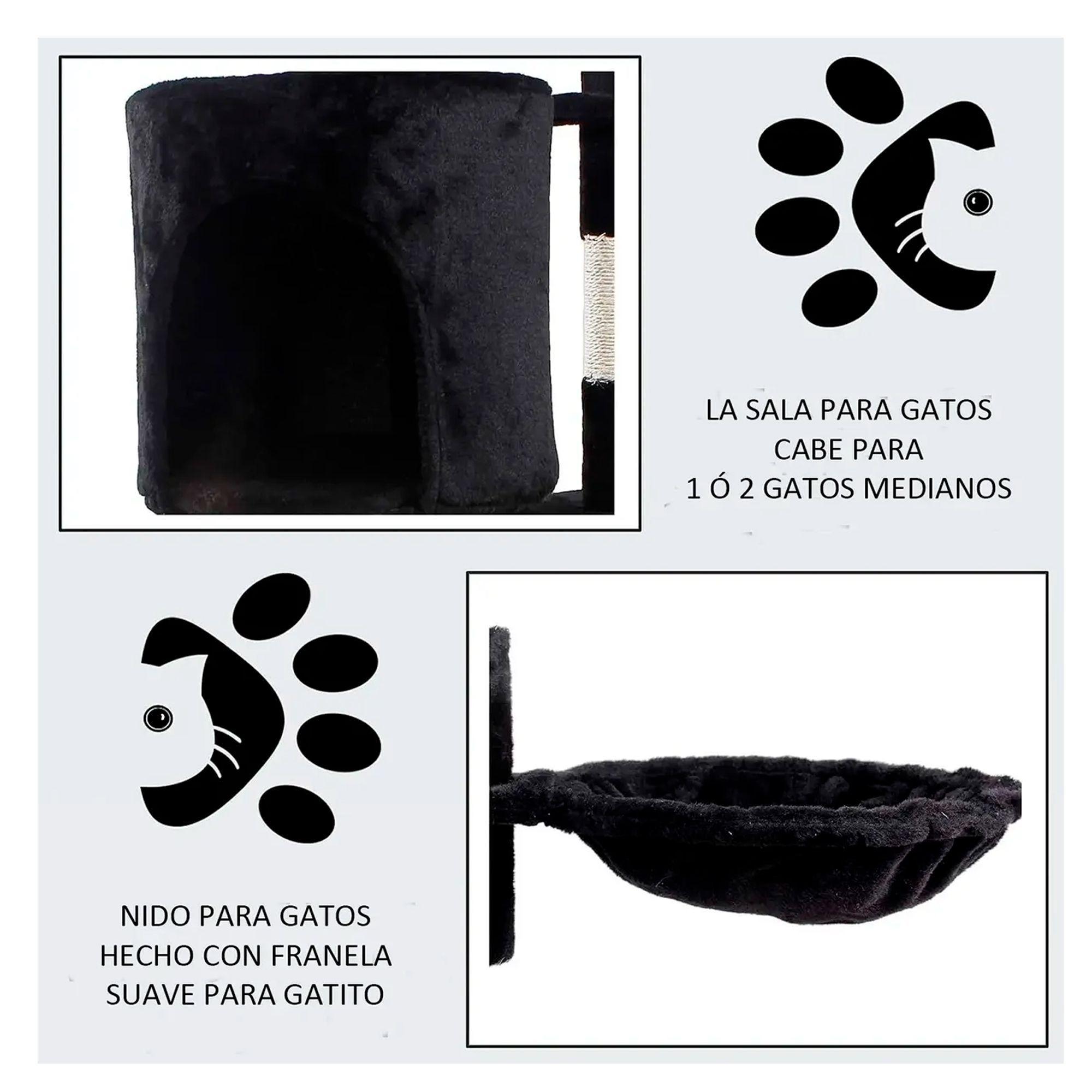 Rascador Tipo Árbol Para Gatos - 5 Niveles Interactivo-5