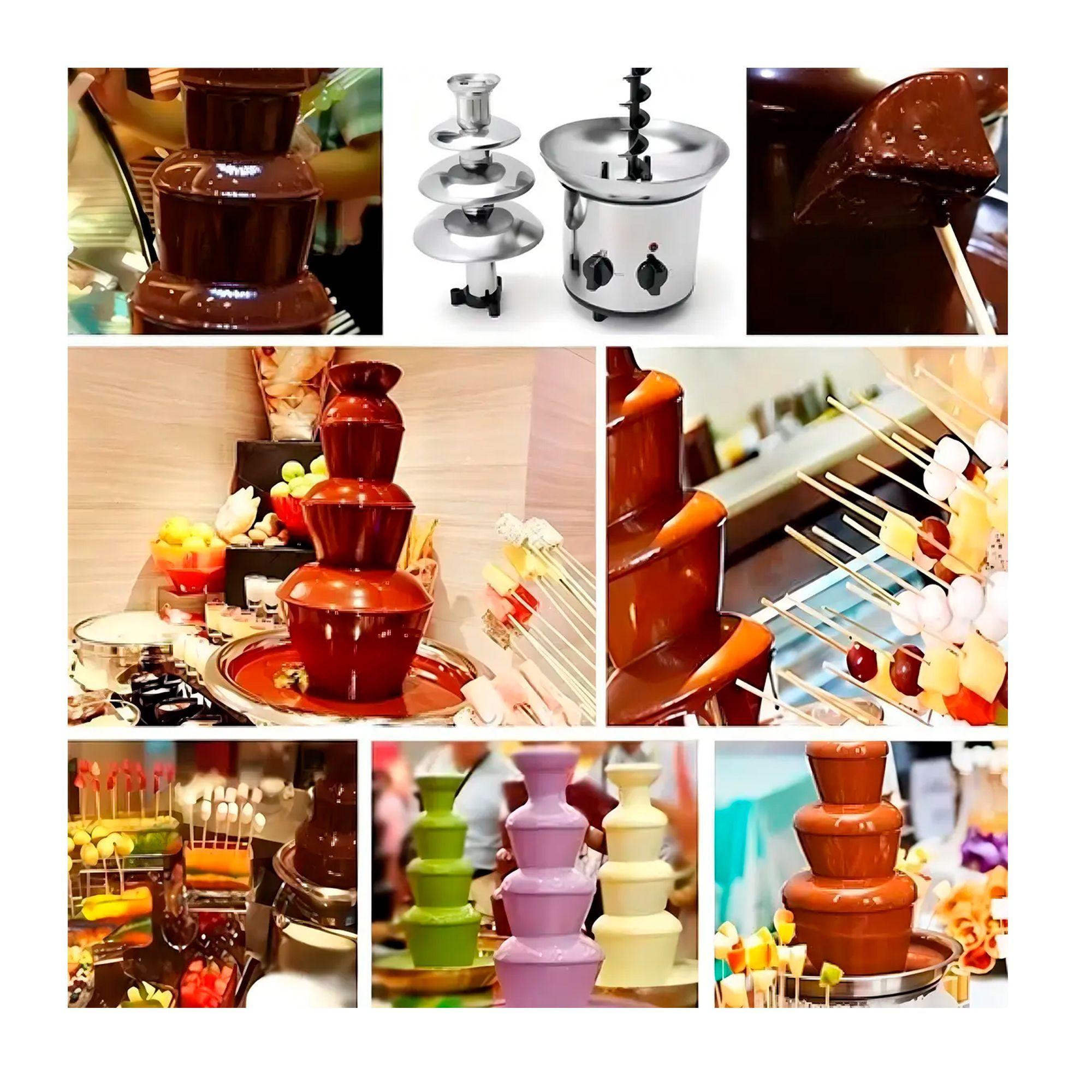 Cascada Fuente Chocolate Fondue 4 Niveles Acero Inoxidable-5
