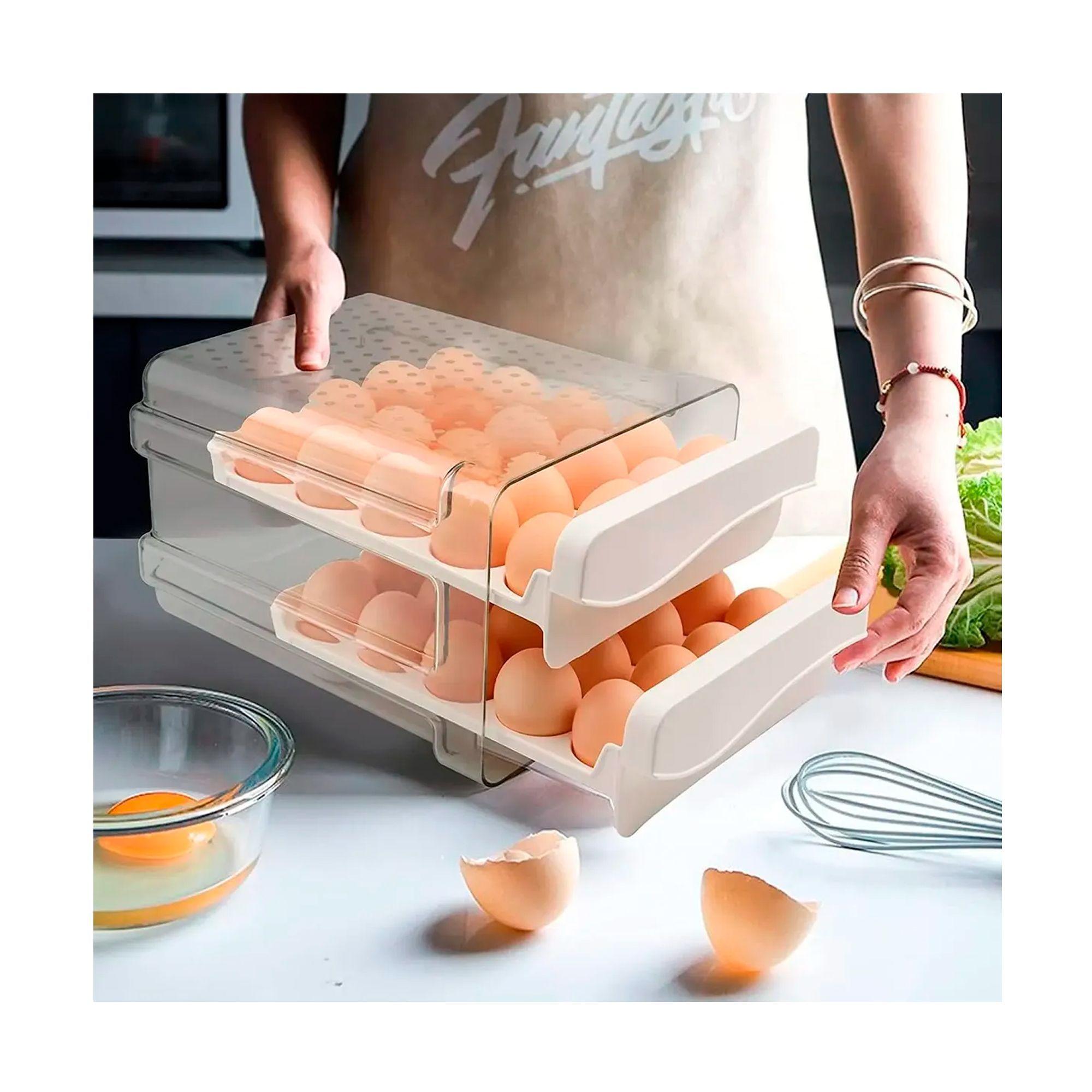 Organizador De Huevos Caja Para 40 Huevos 2 Niveles-2