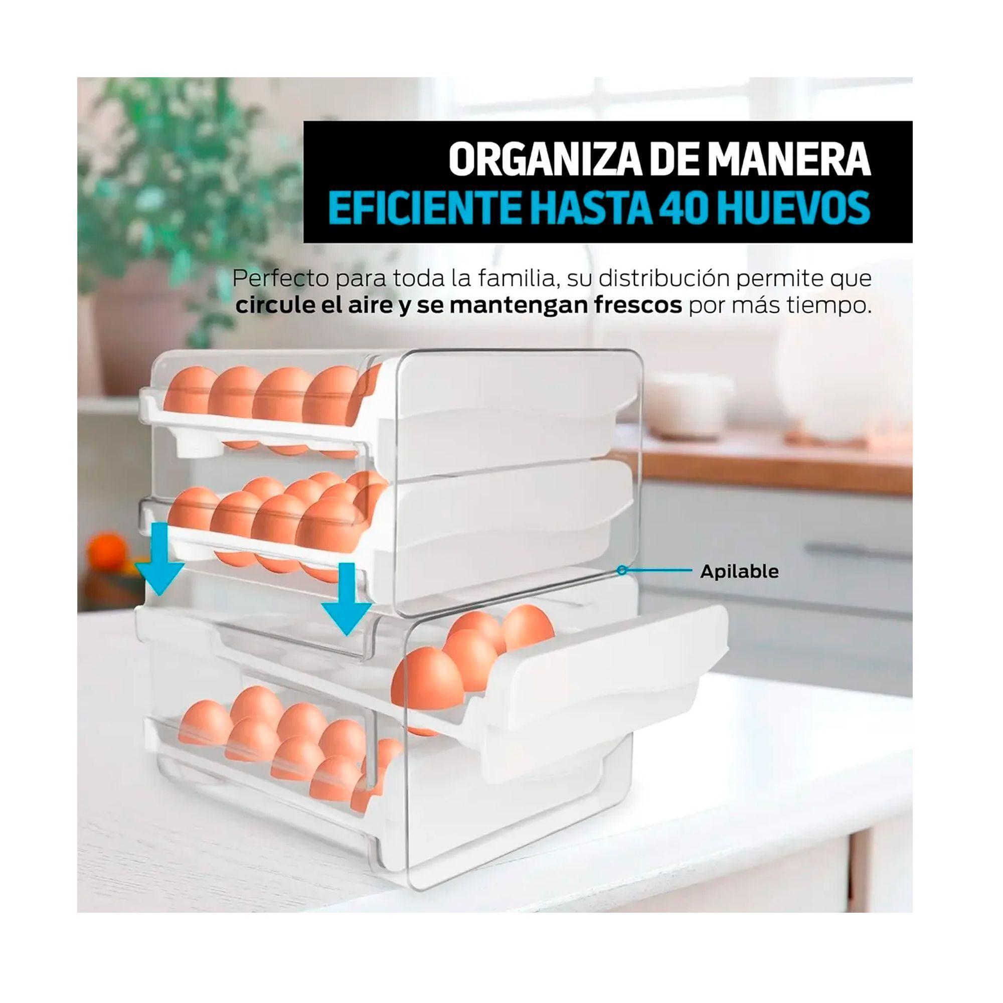 Organizador De Huevos Caja Para 40 Huevos 2 Niveles-3