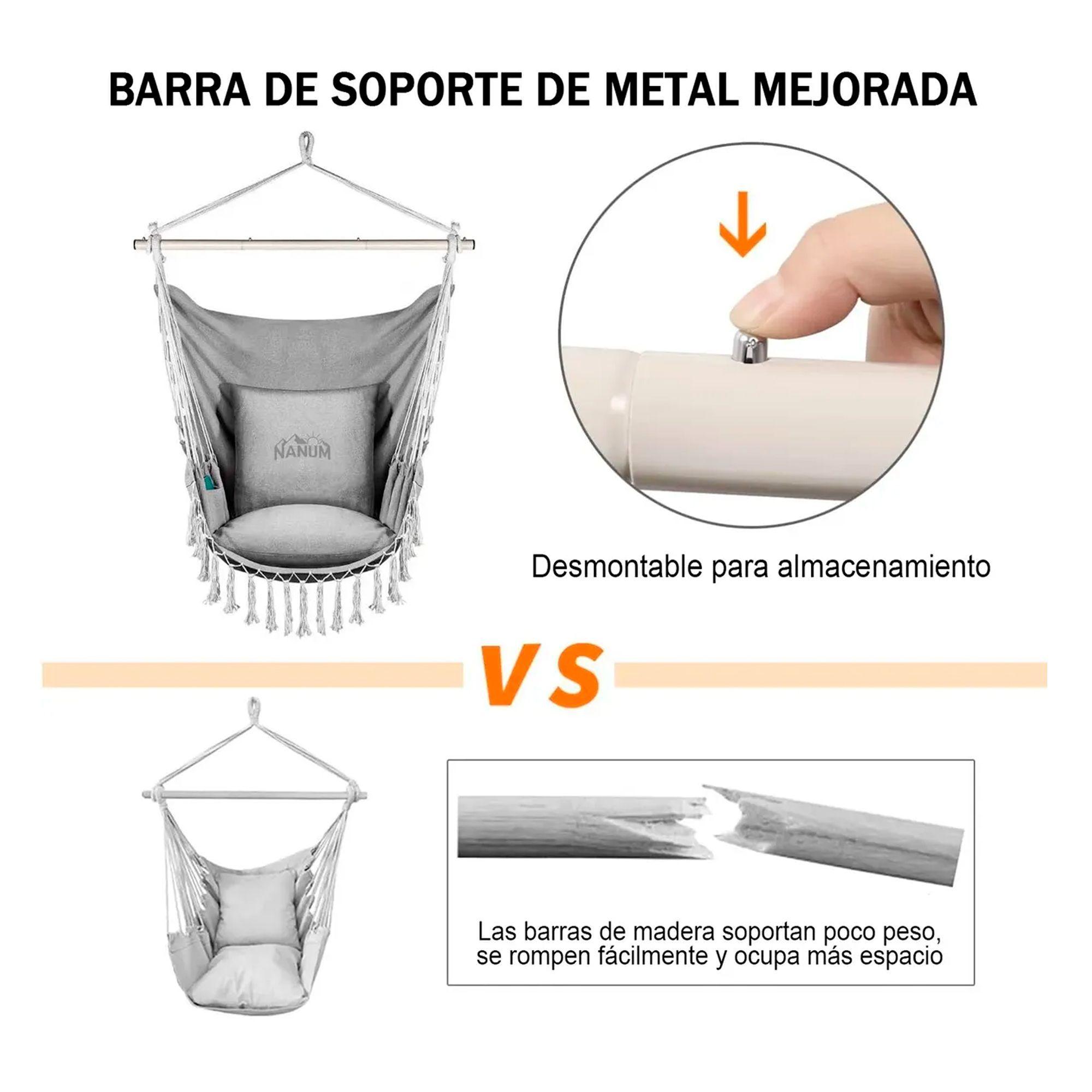 Silla Hamaca Colgante Columpio Con Cojin kit De Instalacion-2