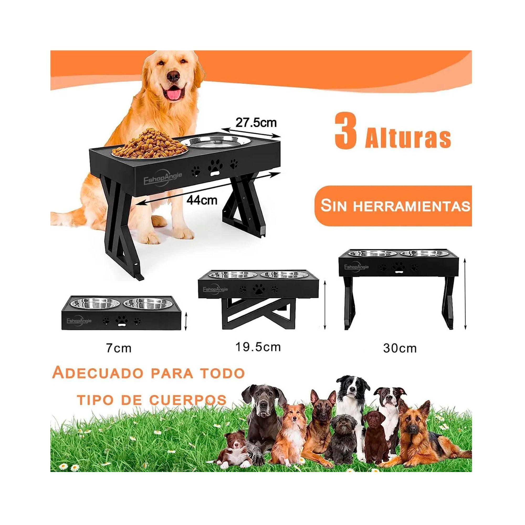 Comedero-bebedero Para Perros Altura Ajustable-5