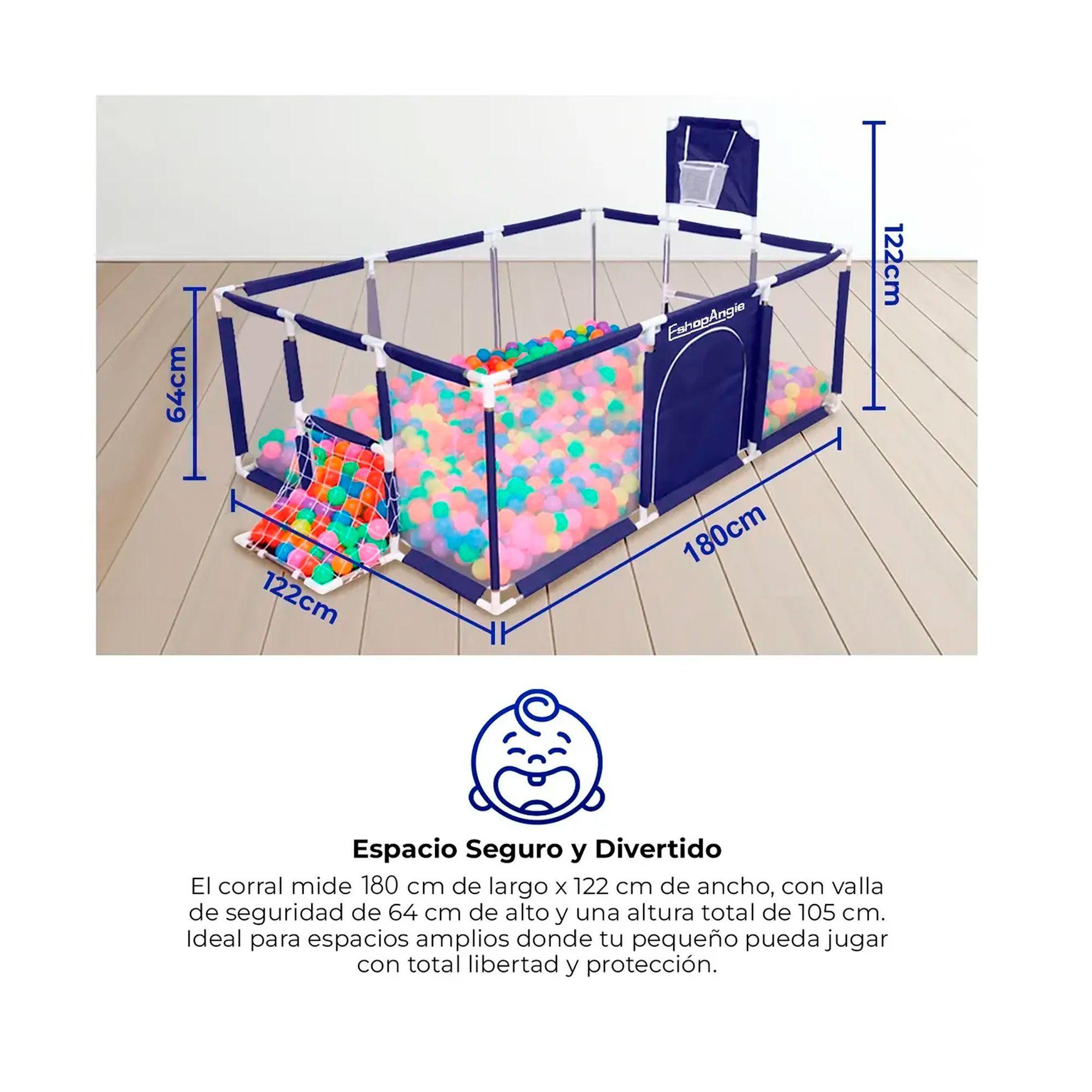Corral Seguridad Bebes Con Aro De Basket 180cm Sin Pelotas-7