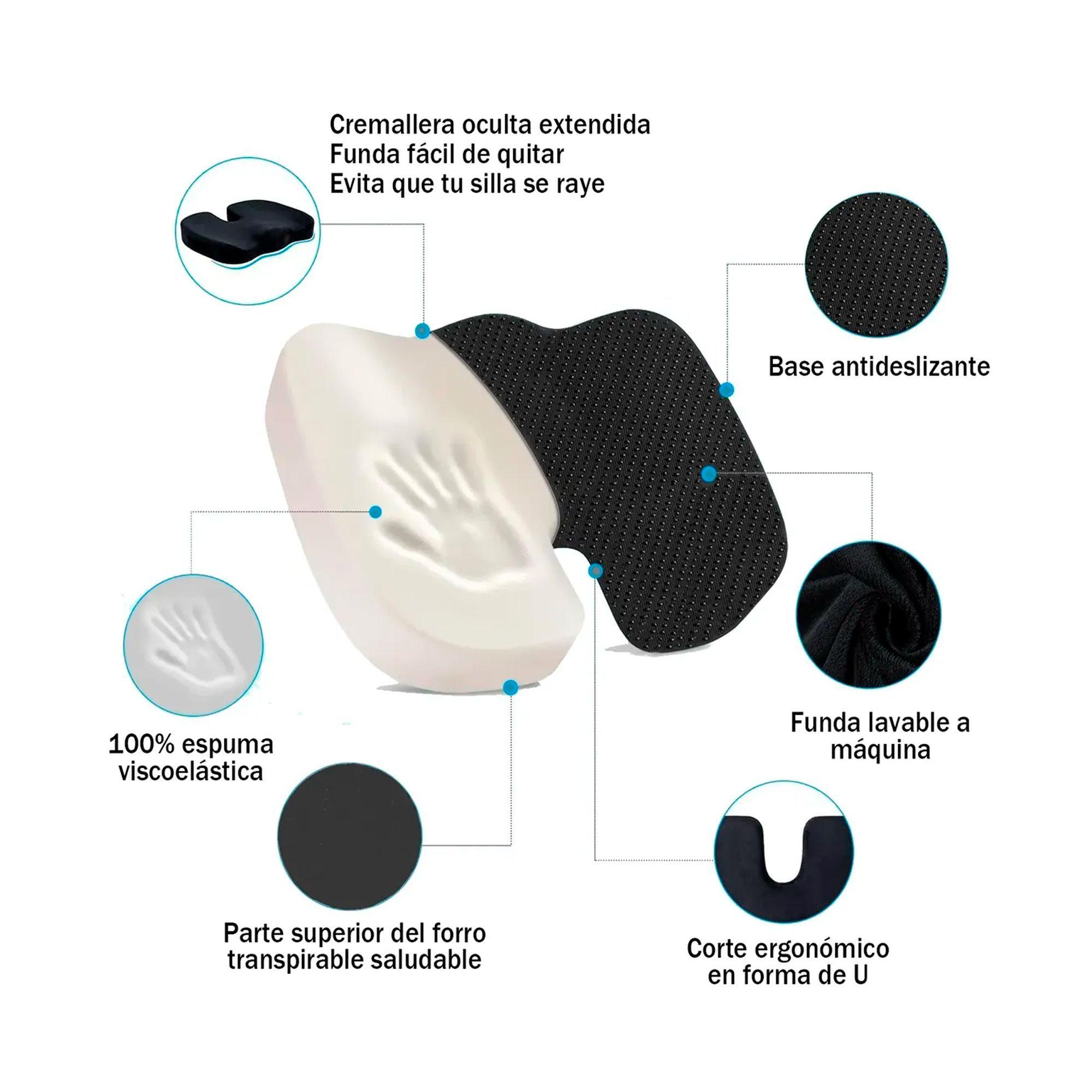 Cojin Lumbar Y Cojin Asiento Silla Ergonomico Viscoelastico-2