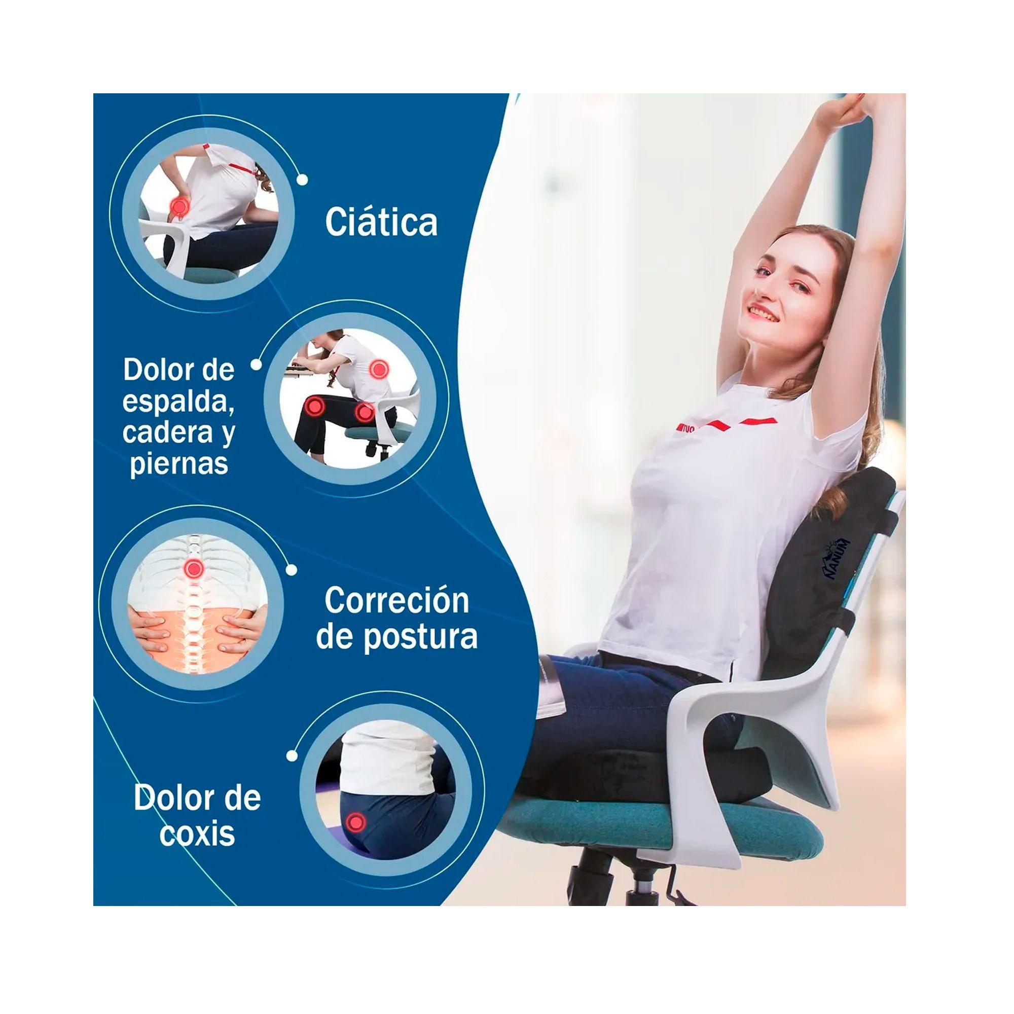 Cojin Lumbar Y Cojin Asiento Silla Ergonomico Viscoelastico-4
