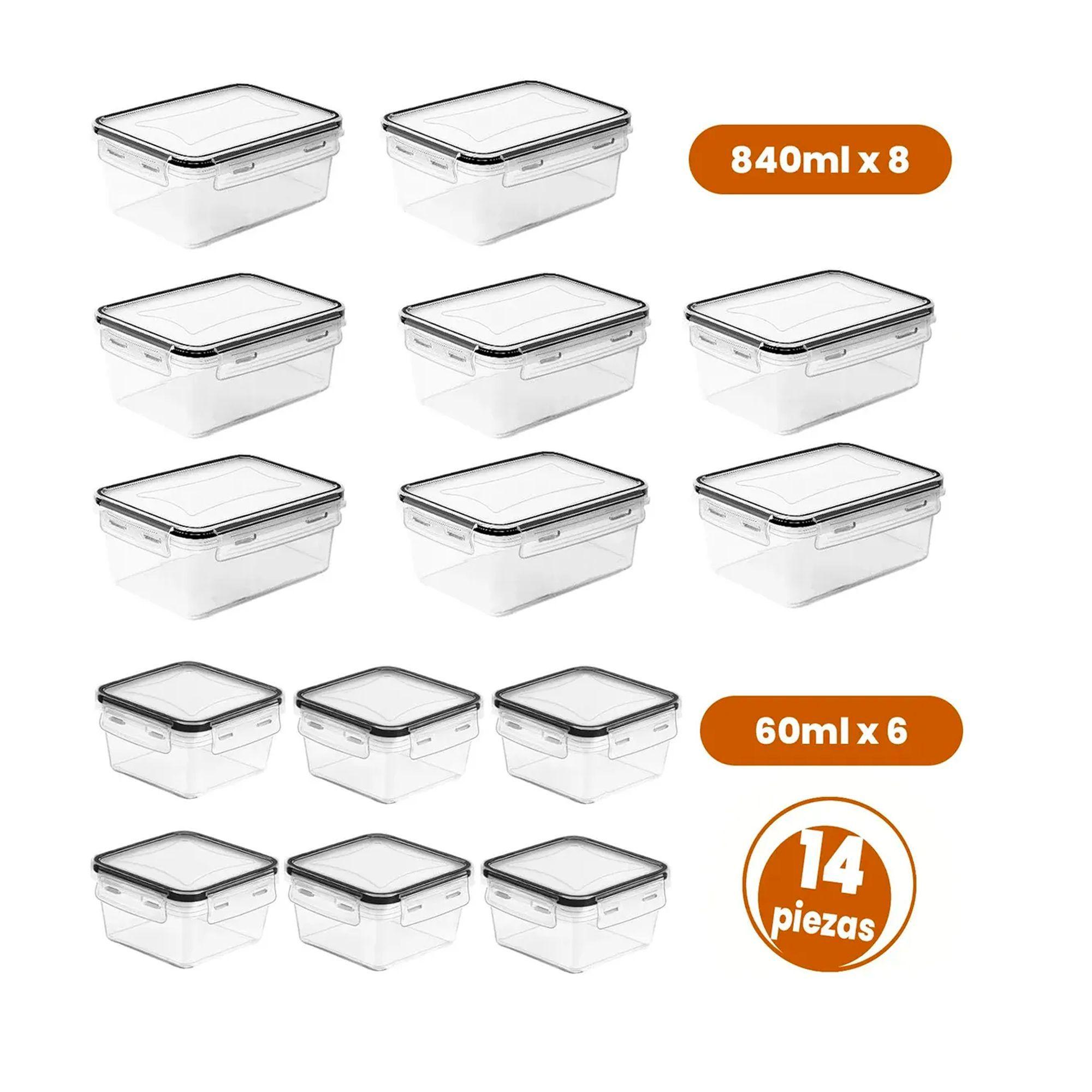 Set 14 Contenedores Hermeticos Taper Recipientes De Alimento-2