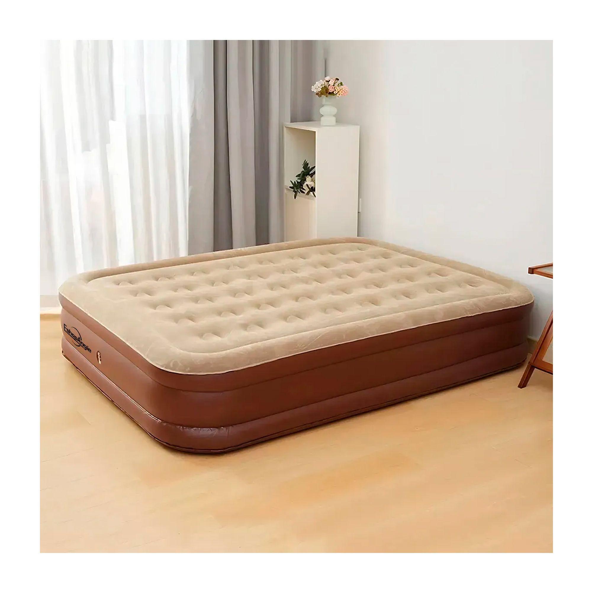 Cama Colchón Inflable 2 Plazas Con Bomba Eléctrica Camping-5