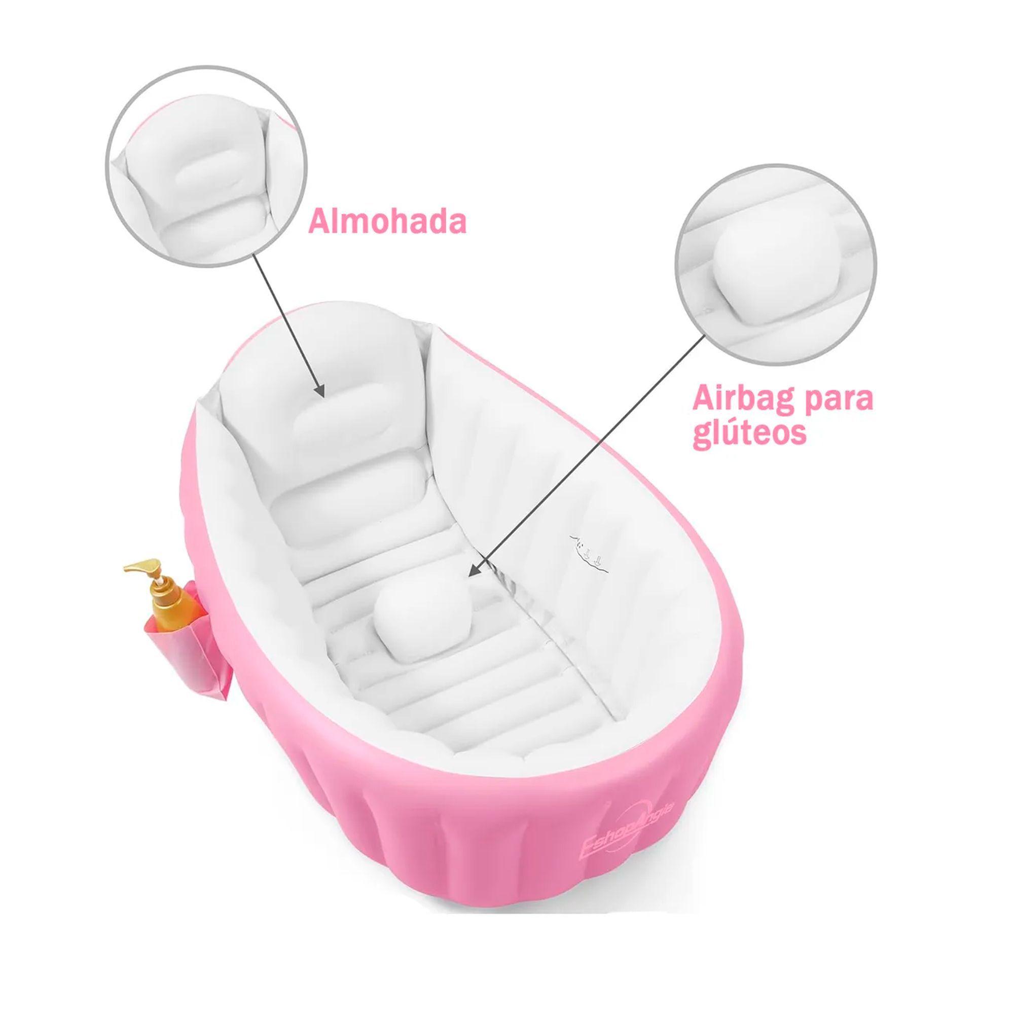 Bañera Tina Inflable Bebés Portátil Plegable Antideslizante -2