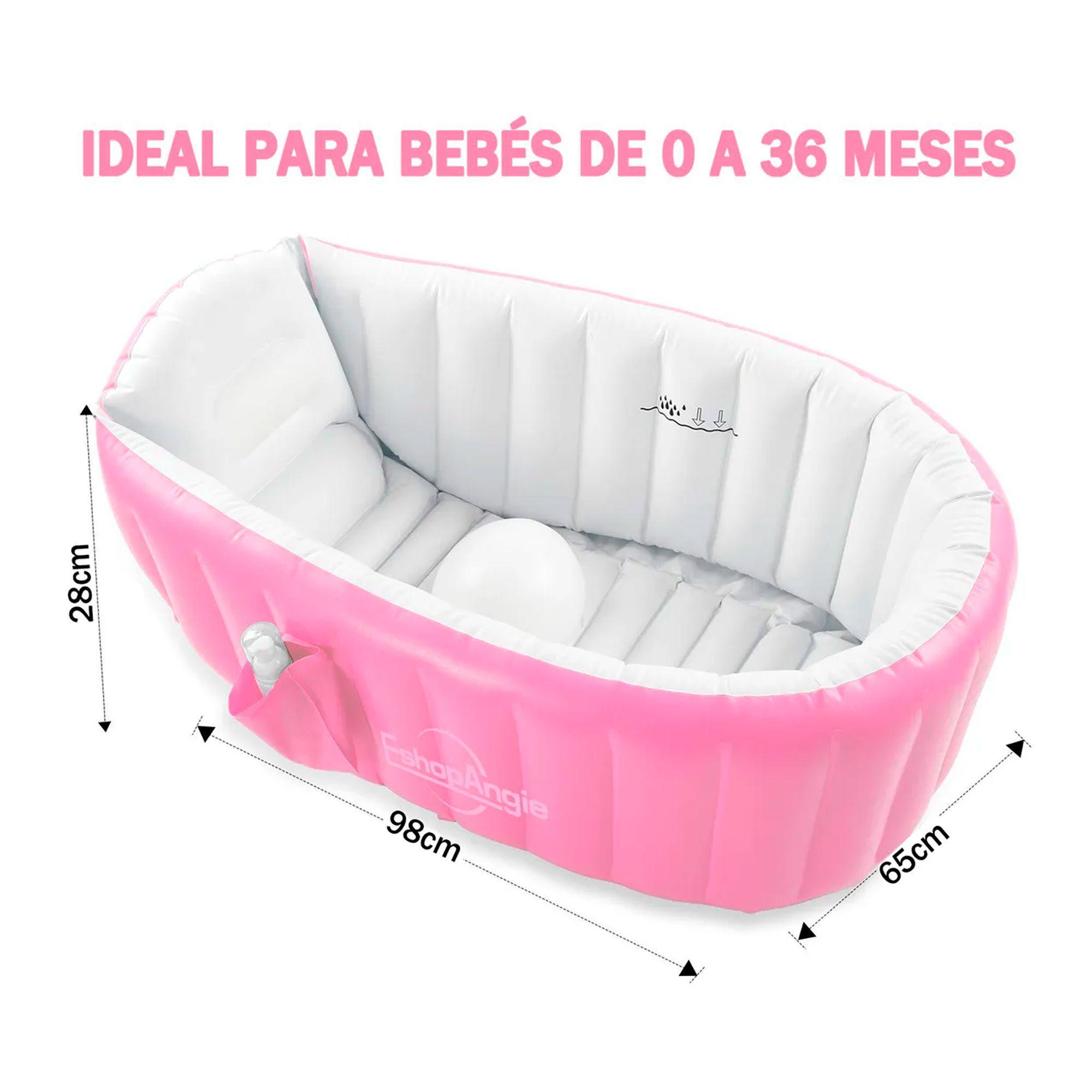 Bañera Tina Inflable Bebés Portátil Plegable Antideslizante -6