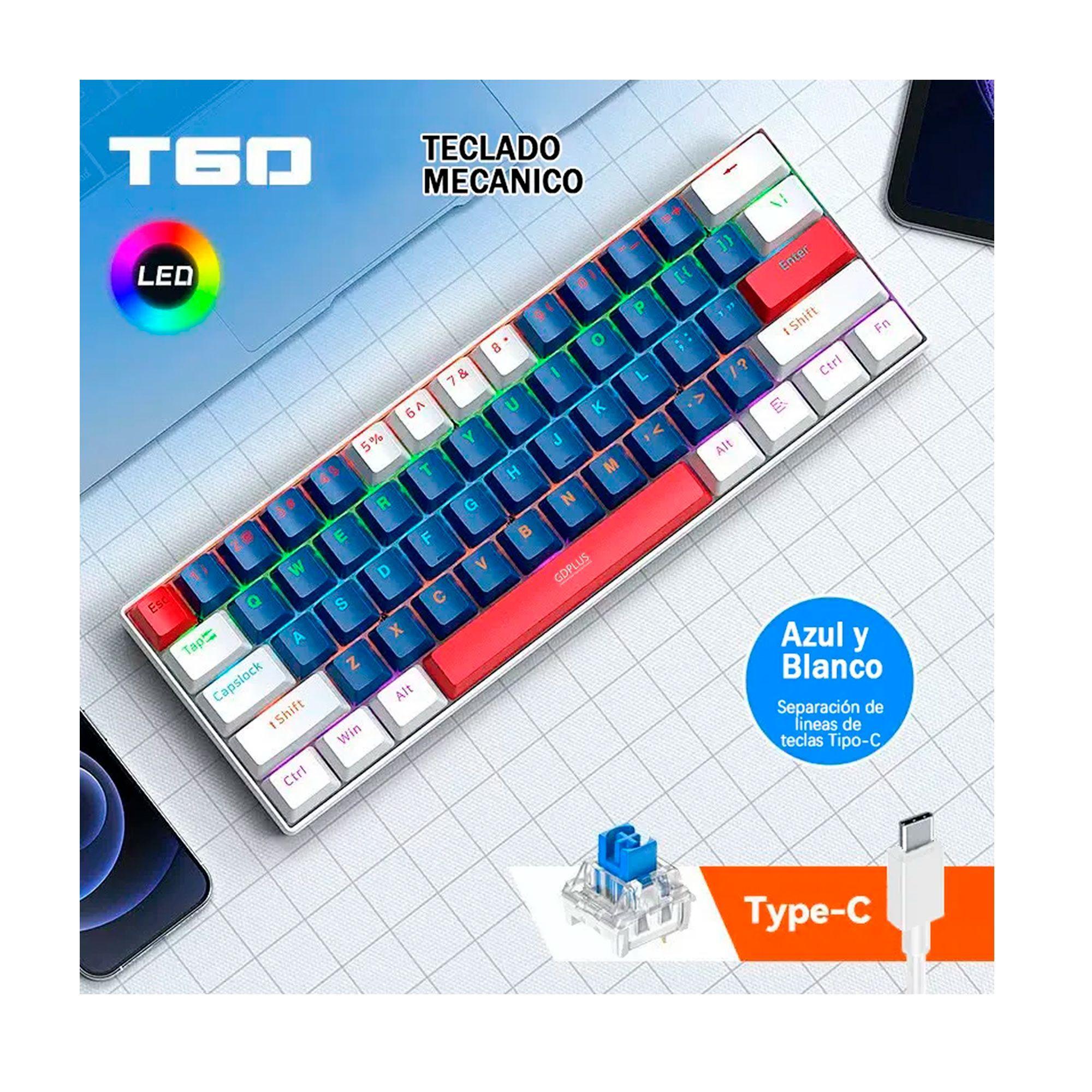 Teclado Mecanico Gamer 60 Rgb Espa ol Hot swap T60 Usb c-2