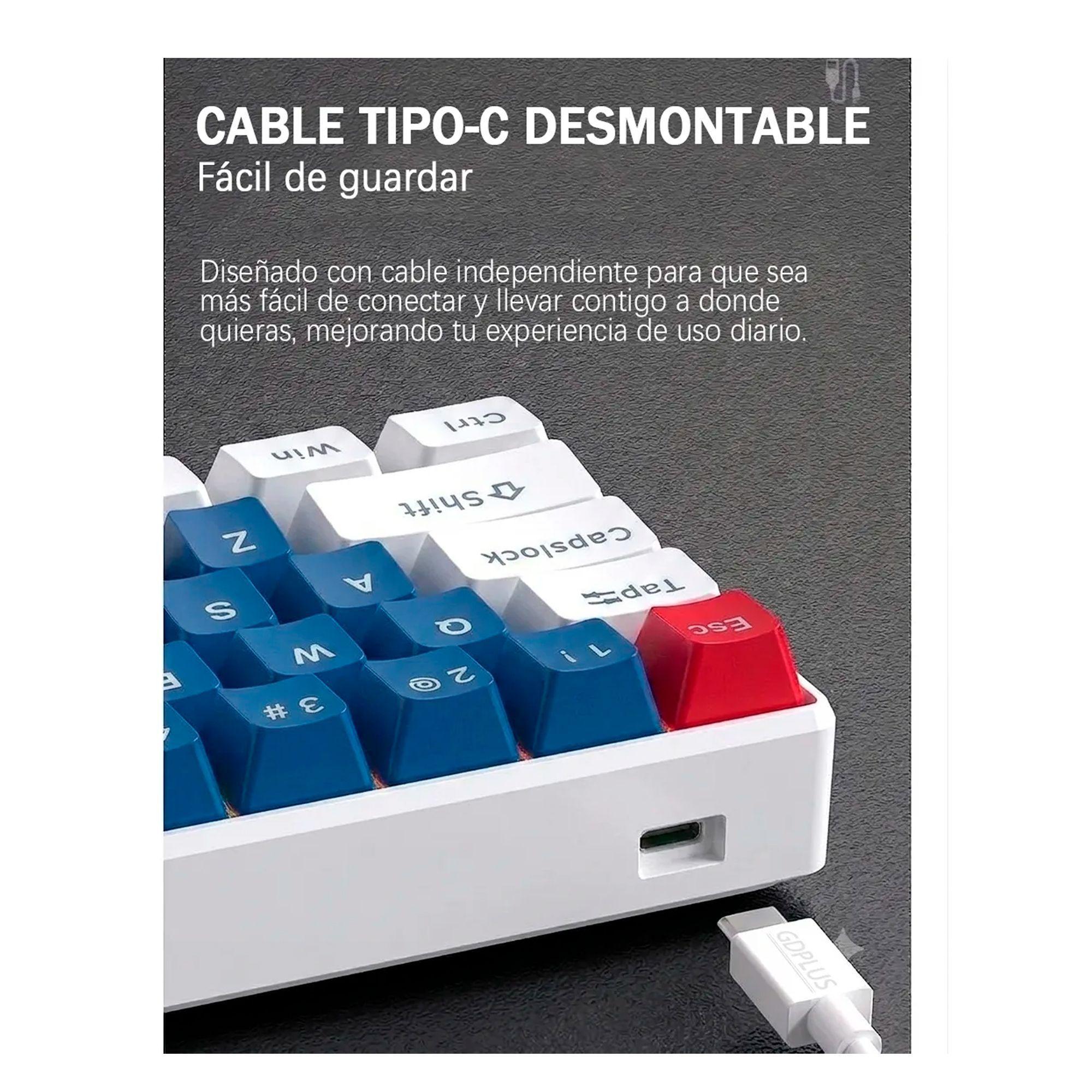 Teclado Mecanico Gamer 60 Rgb Espa ol Hot swap T60 Usb c-4