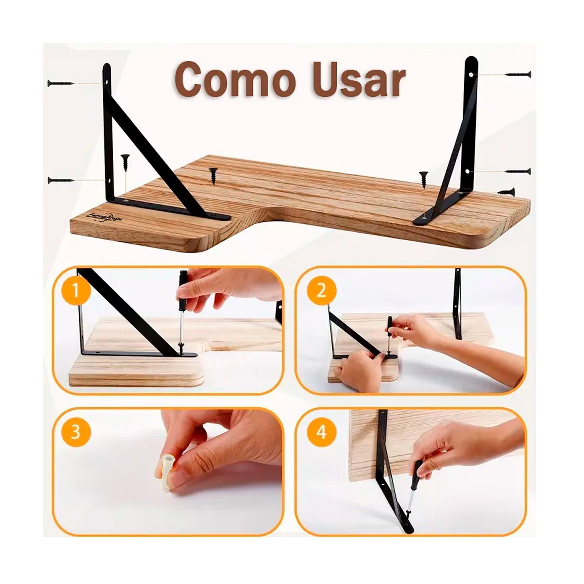 Set 3 Repisas Flotantes Esquineras De Madera Dise o Nordico-3
