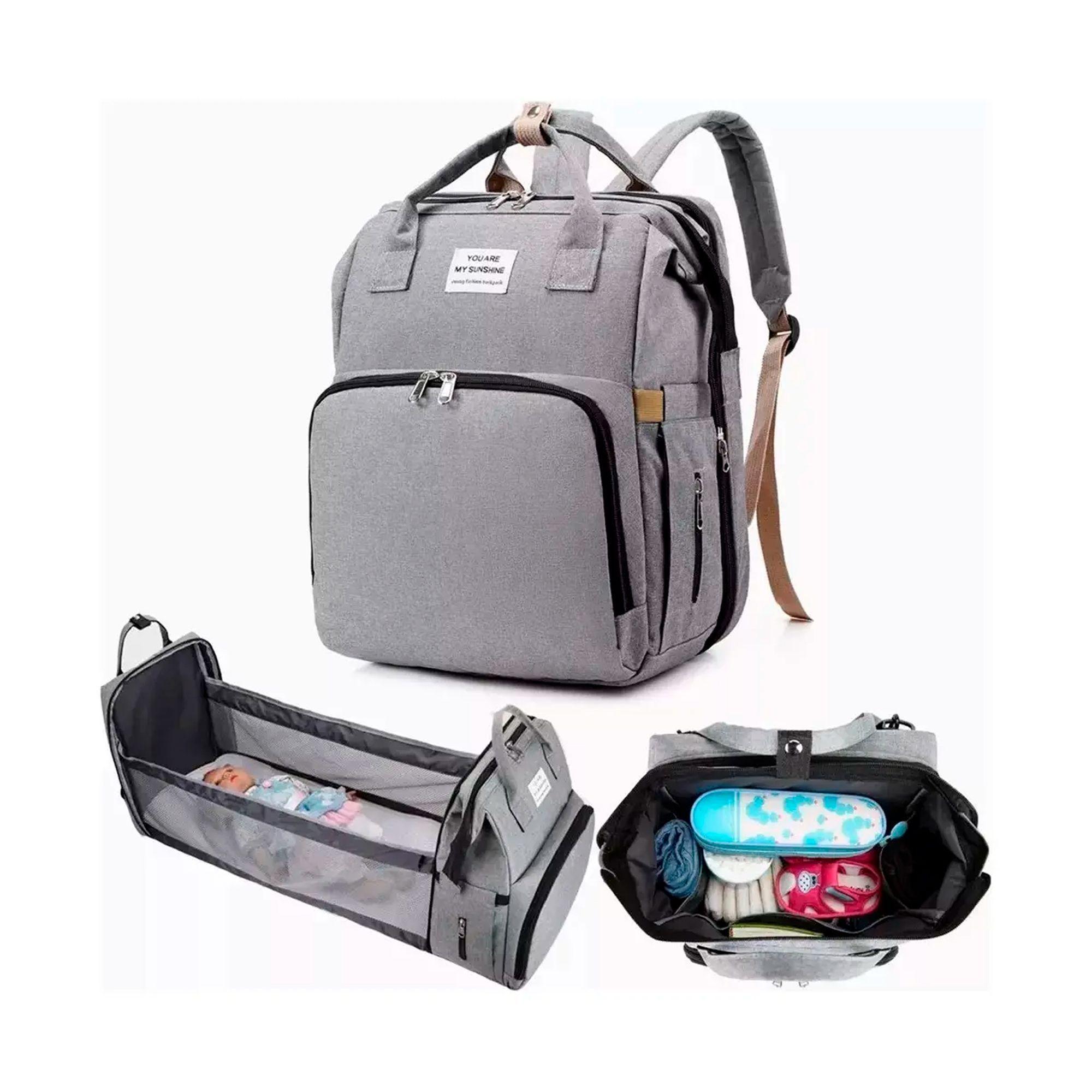 Bolsa Mochila De Pañales Para Mamá Cama De Bebé Plegable-0