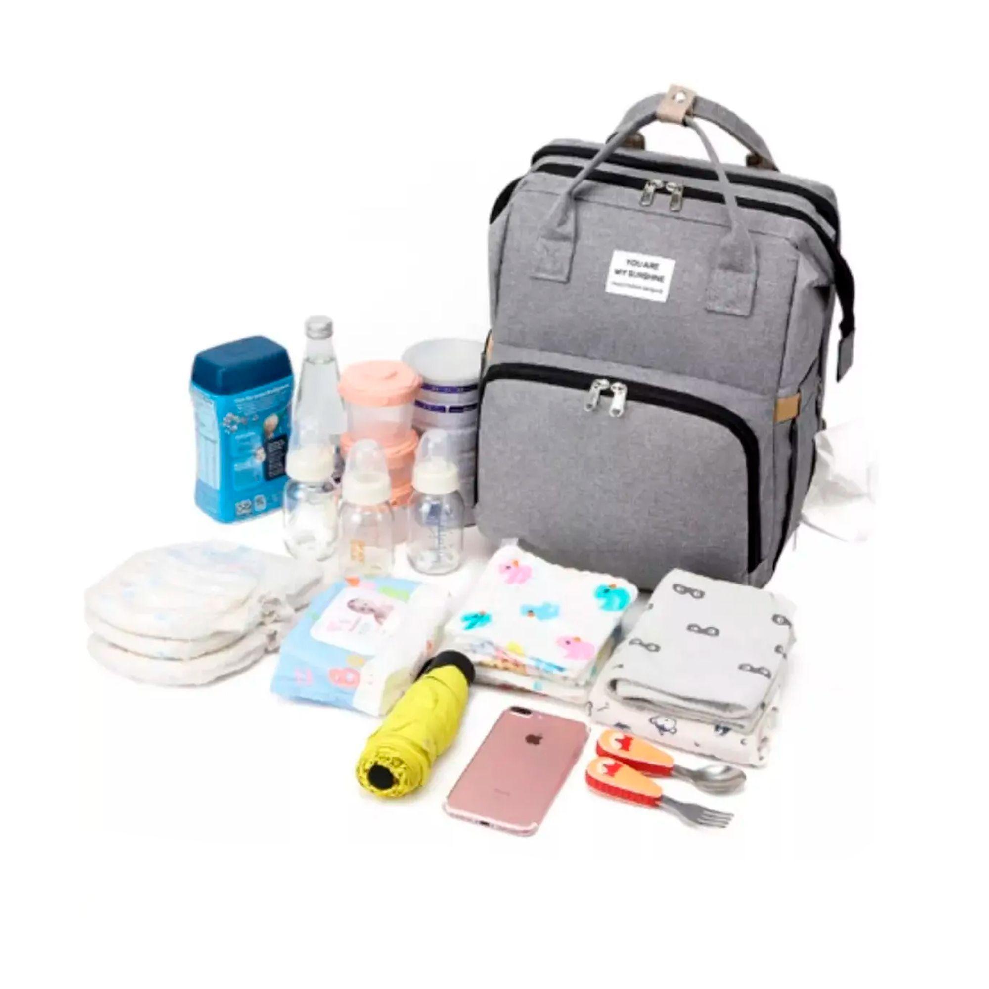 Bolsa Mochila De Pañales Para Mamá Cama De Bebé Plegable-2