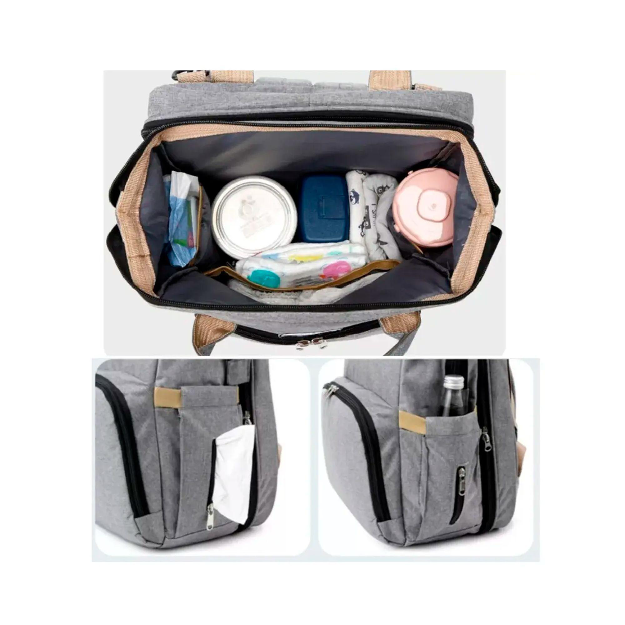 Bolsa Mochila De Pañales Para Mamá Cama De Bebé Plegable-3