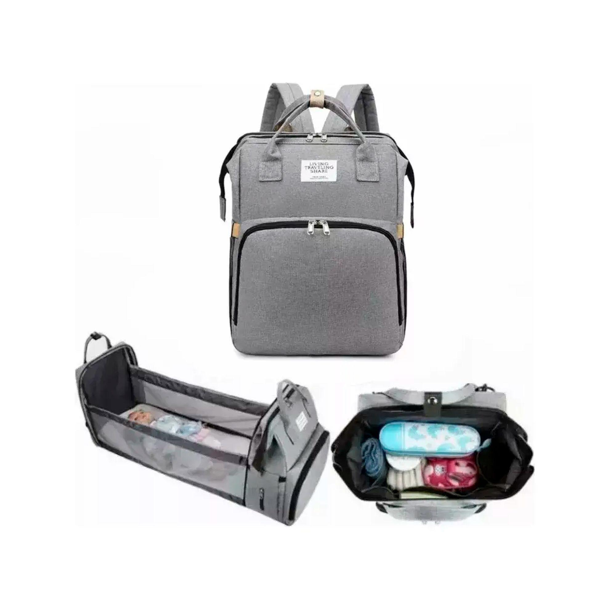 Bolsa Mochila De Pañales Para Mamá Cama De Bebé Plegable-5