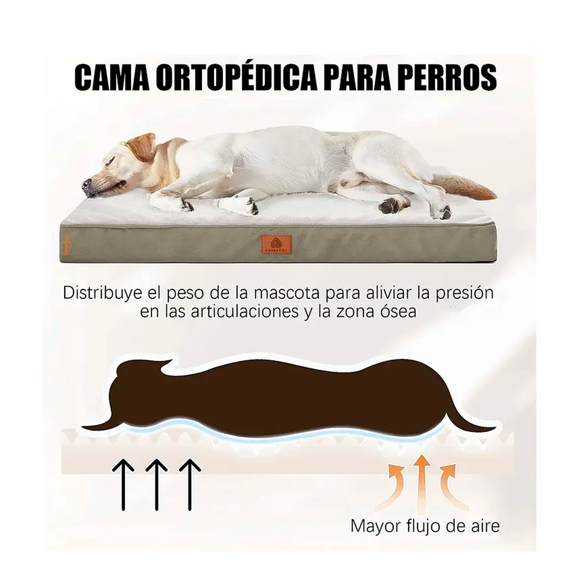 Cama Colch n Ortop dica Para Mascotas Perros 77x51cm Lavable-1
