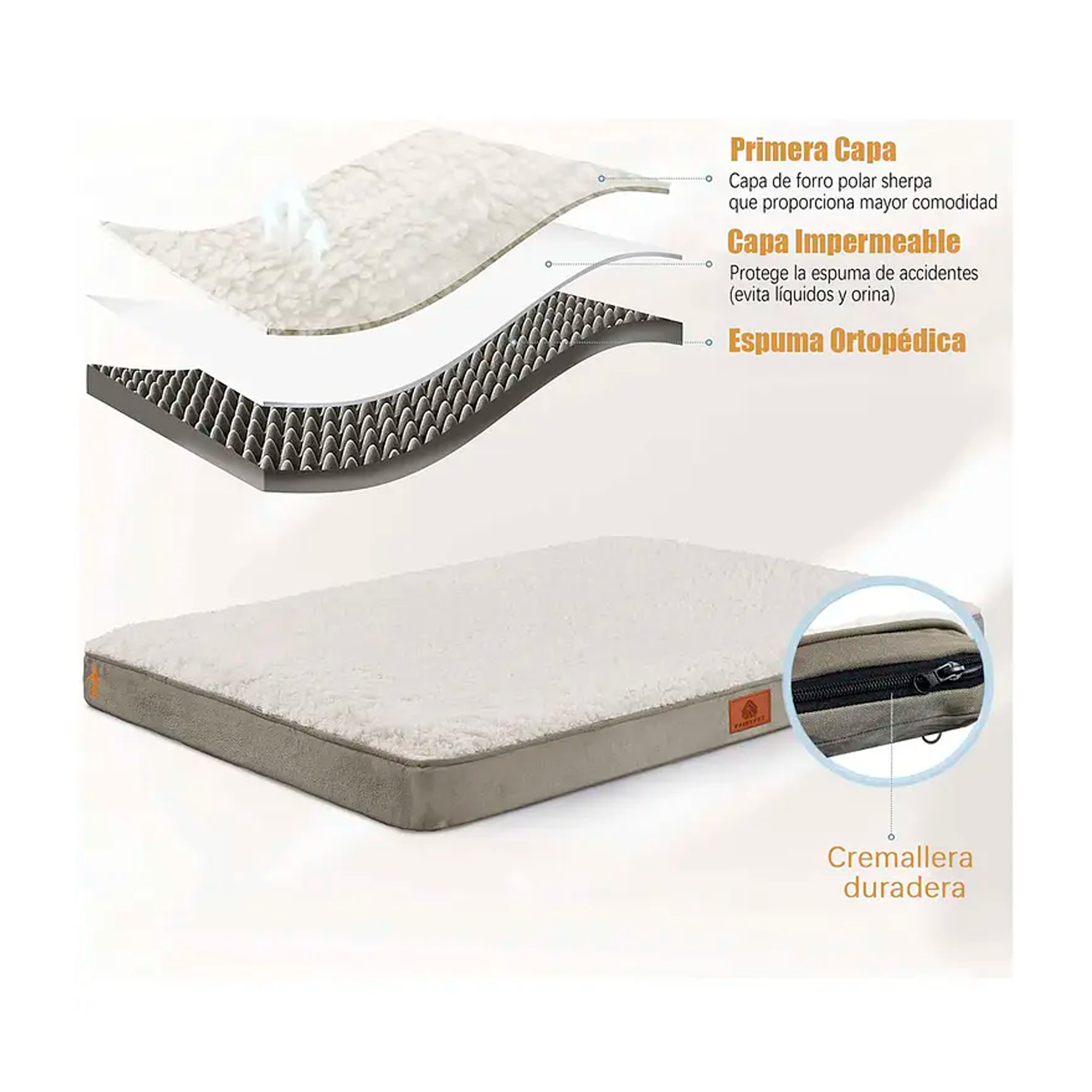 Cama Colch n Ortop dica Para Mascotas Perros 77x51cm Lavable-2