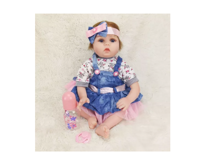 Bebé Reborn Muñeca Silicon Suave 55cm Realista + Accesorios-2