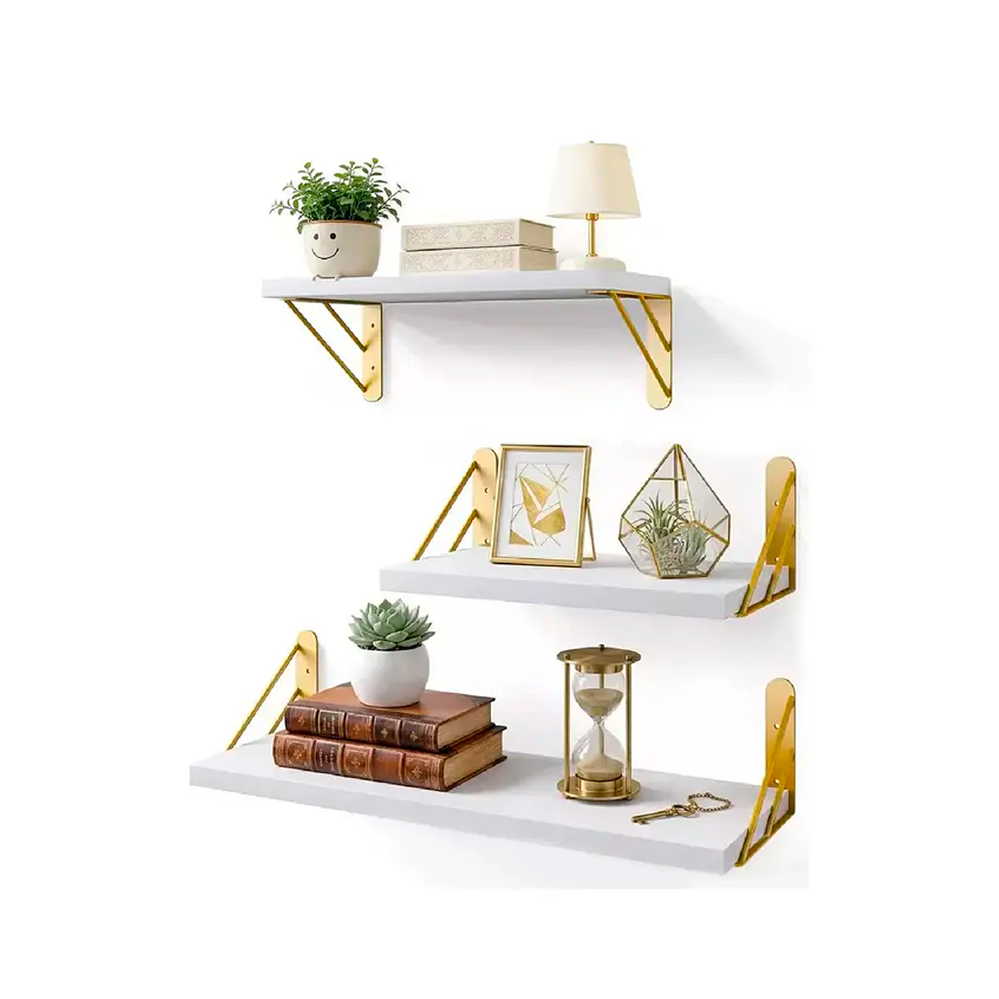X3 Repisas Flotantes De Pared Decorativas Estantes De Madera-0