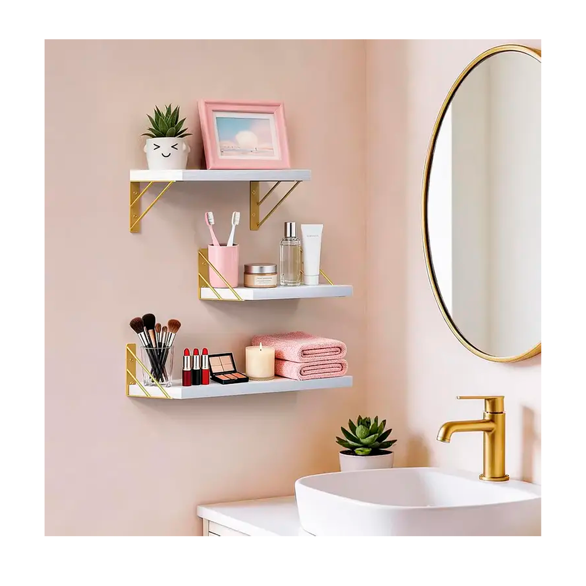 X3 Repisas Flotantes De Pared Decorativas Estantes De Madera-1