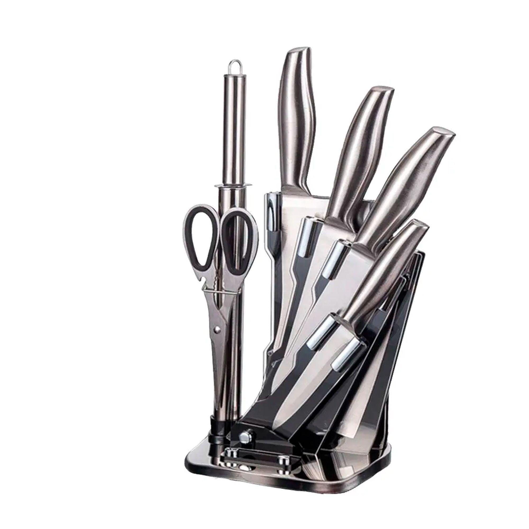 Set De Cuchillos 7Pzs Acero Inoxidable + Soporte-0