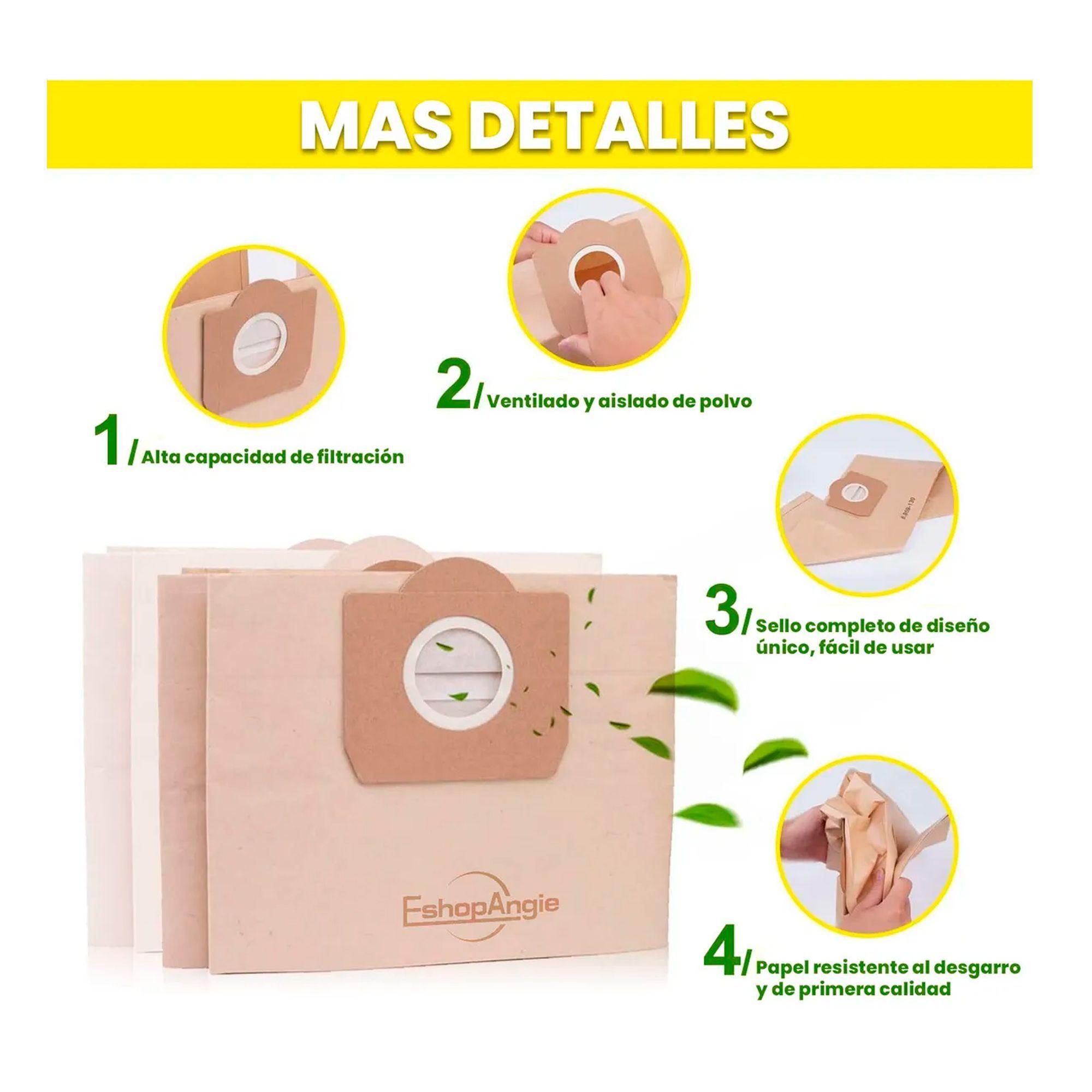 Set 10 Bolsas Papel Aspiradora Karcher Wd3 Mv3 Se4001 Nt20-3