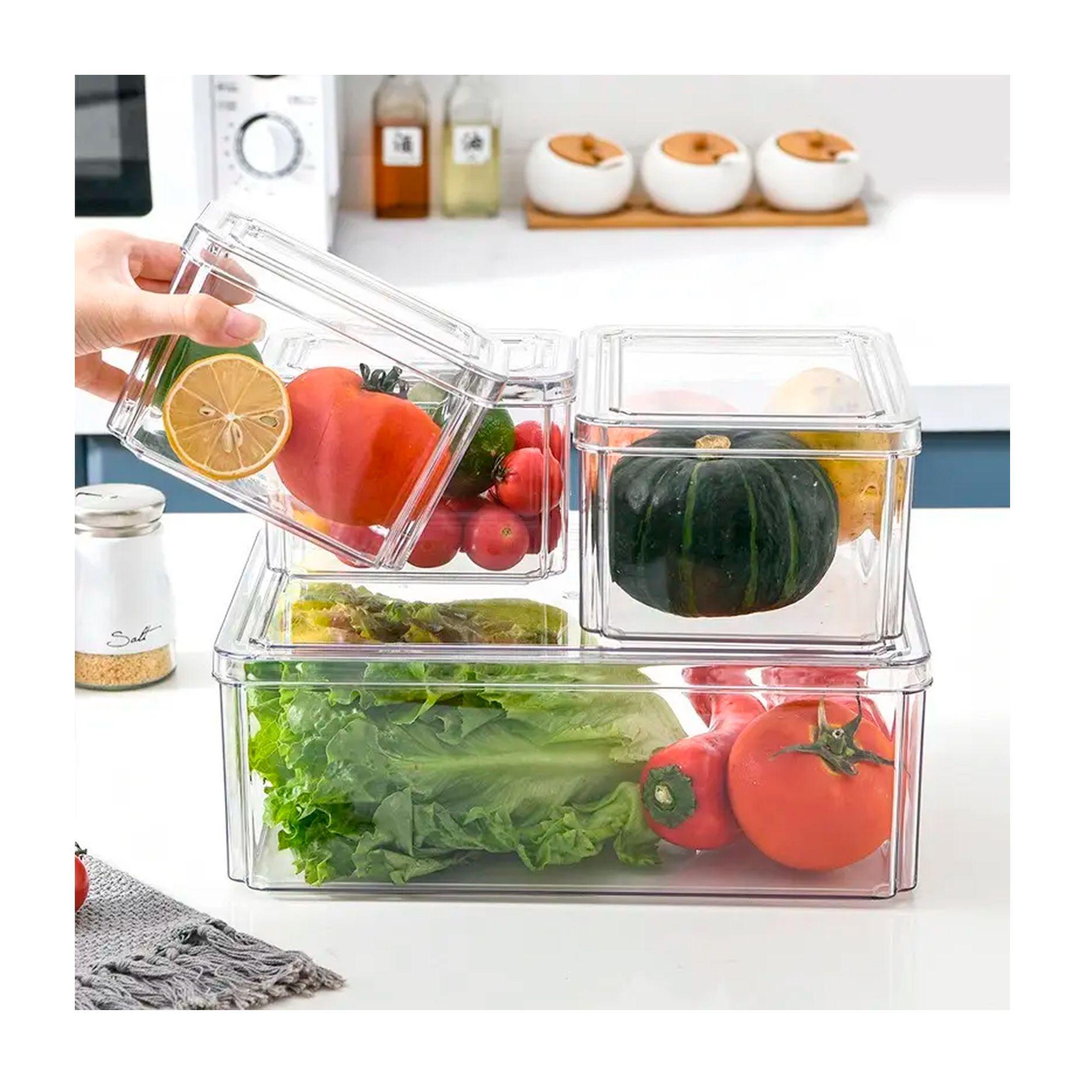 Organizador Refrigerador Cocina Set 7 Contenedores Con Tapa-2