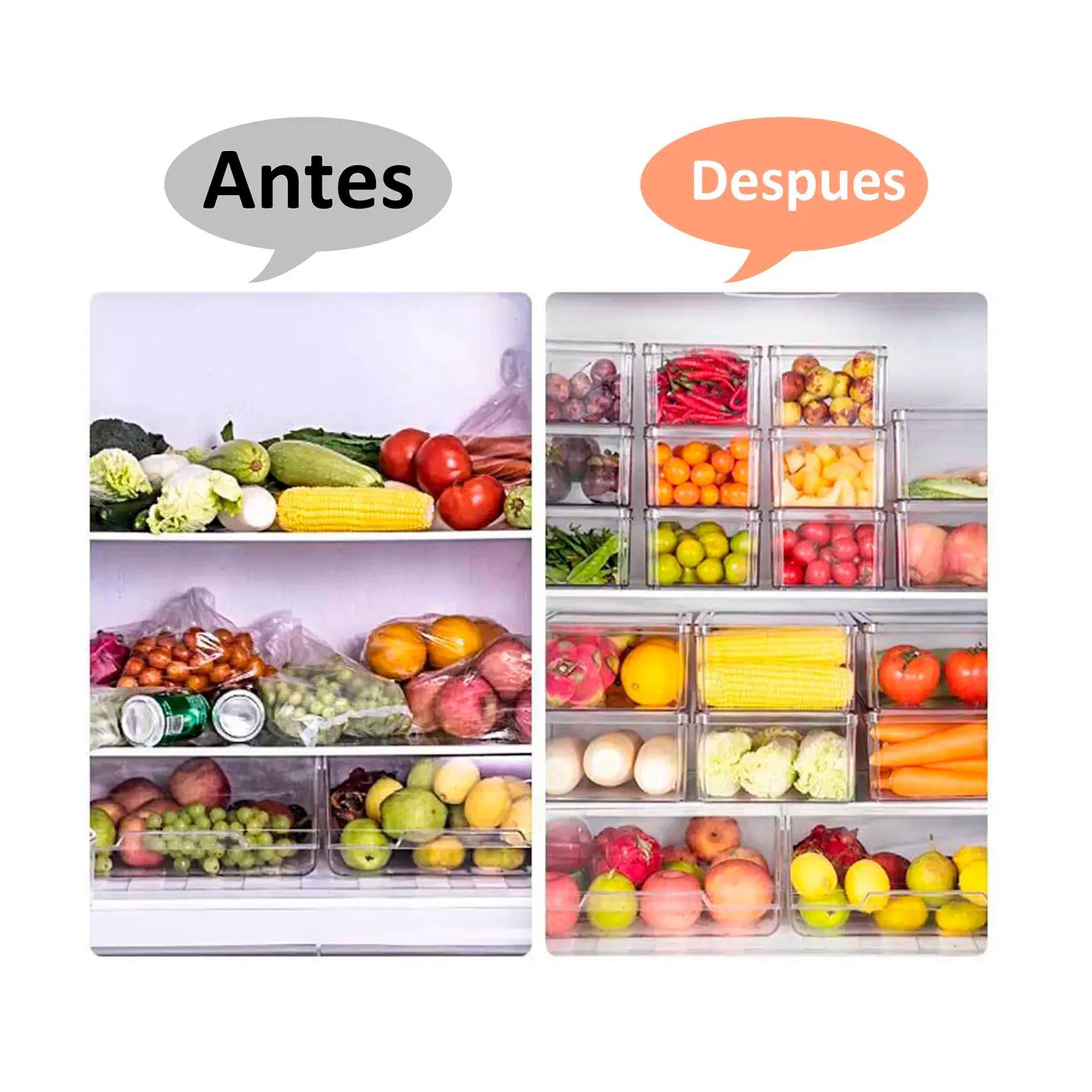 Organizador Refrigerador Cocina Set 7 Contenedores Con Tapa-3