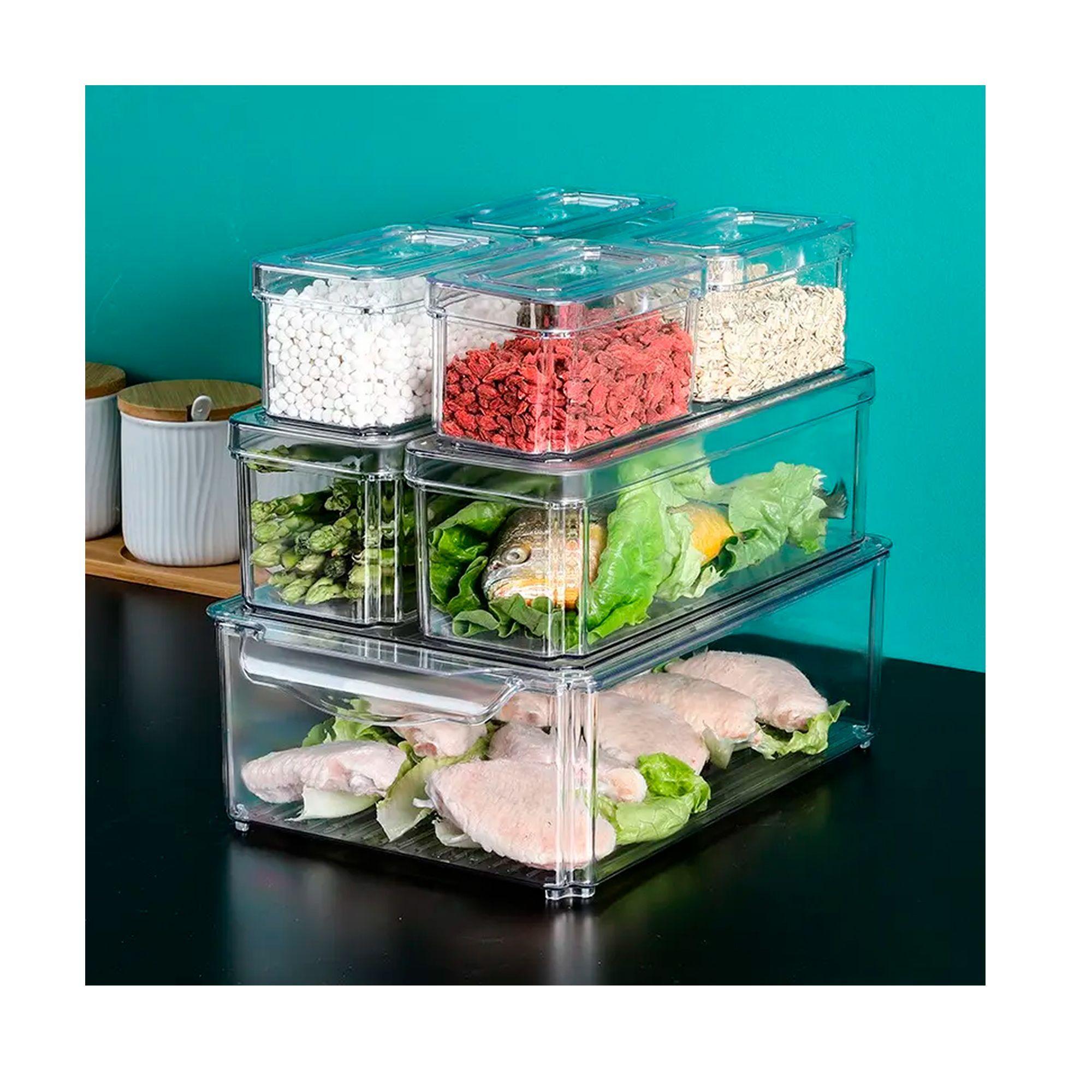 Organizador Refrigerador Cocina Set 7 Contenedores Con Tapa-6