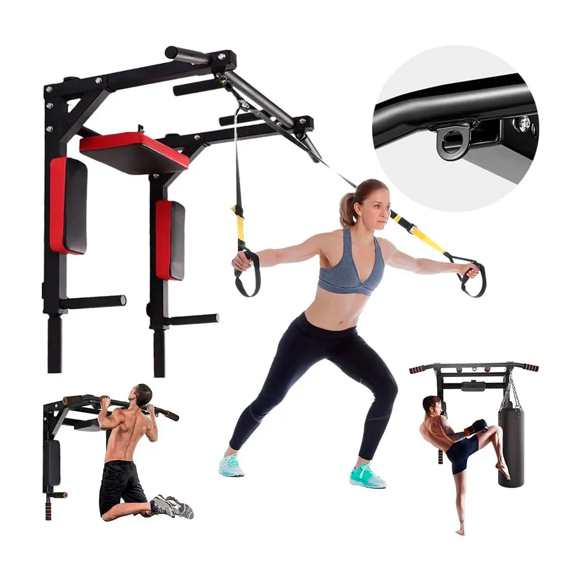 Barra Dominadas Ejercicios Multifuncional Pared Gym 8 En 1-3