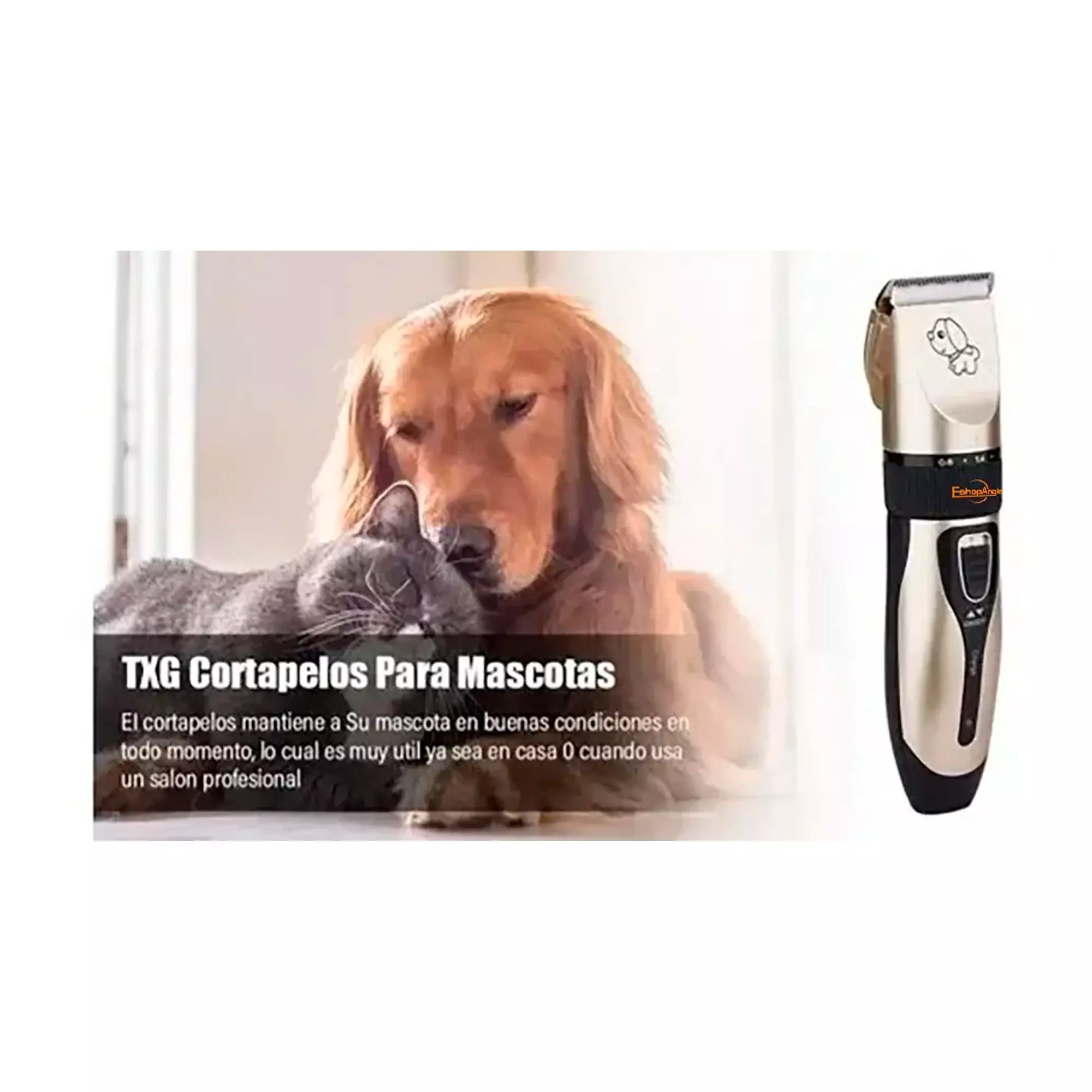 Maquina Corta Pelo Perros Cortadora Usb Accesorios Gatos Beige-2