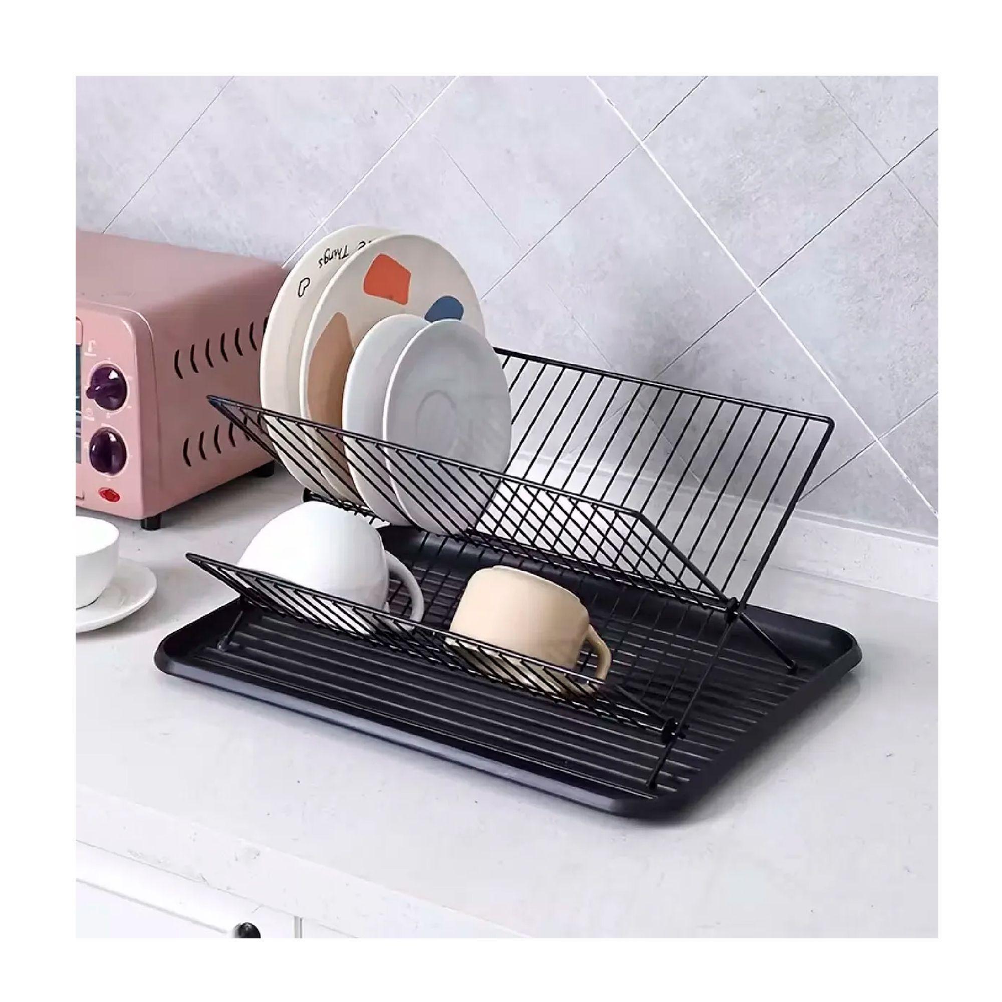 Secaplatos Met lico Plegable 2 Niveles Con Bandeja-4