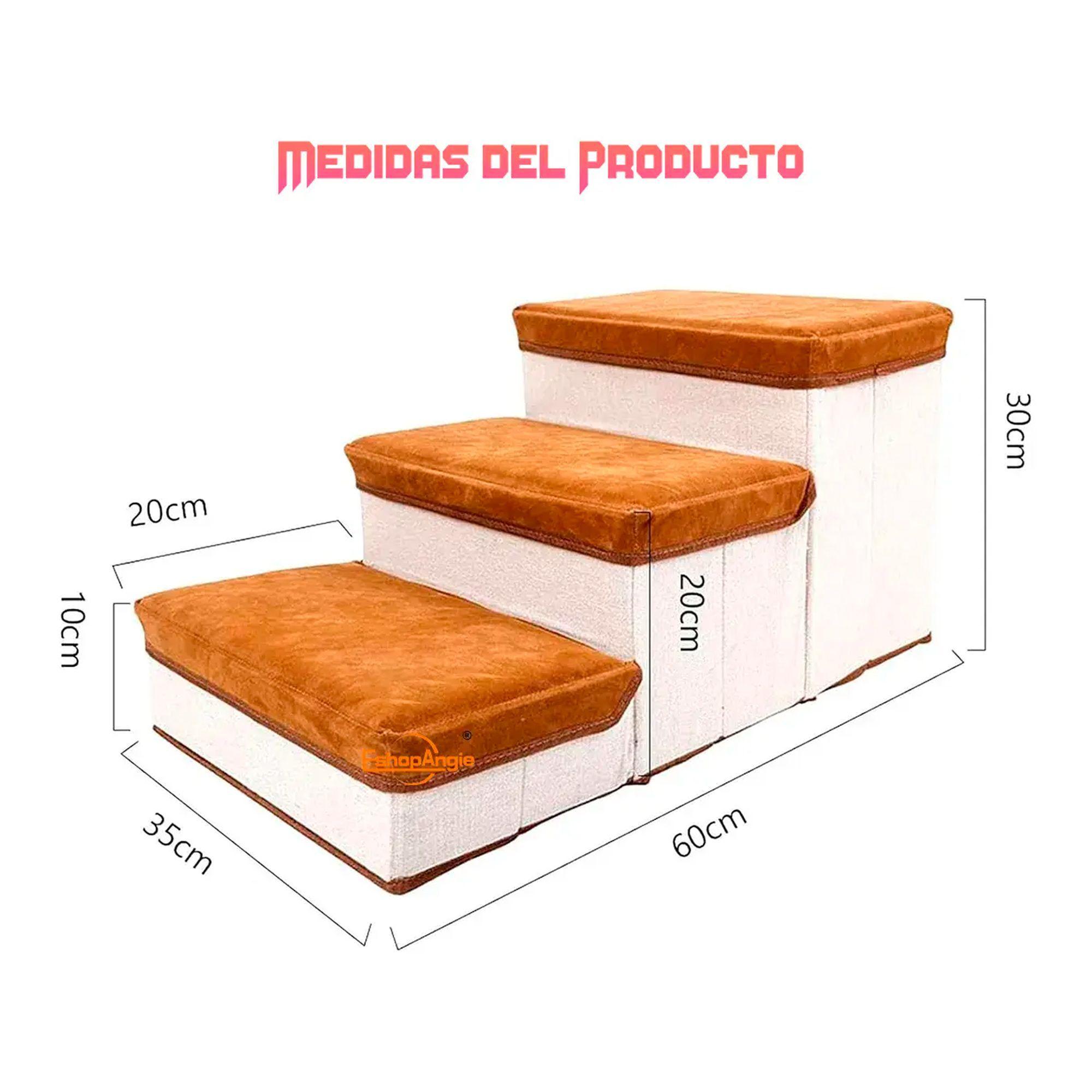 Escalera Plegable Para Mascotas Peque as De 3 Pisos Color Beige-5