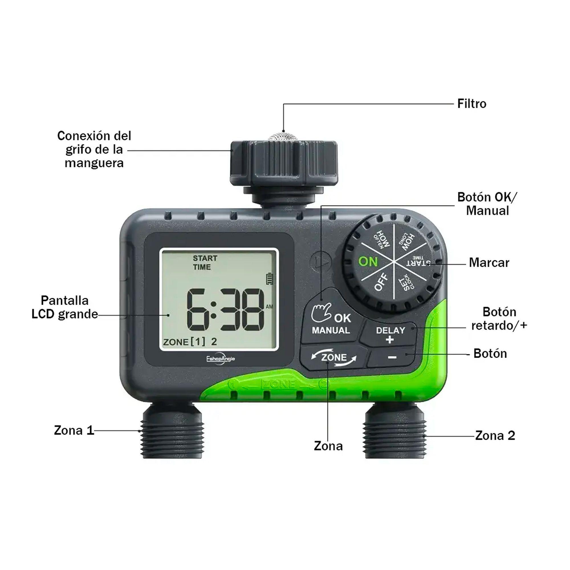 Programador Riego Automatico Controlador Digital 2 Zonas -2