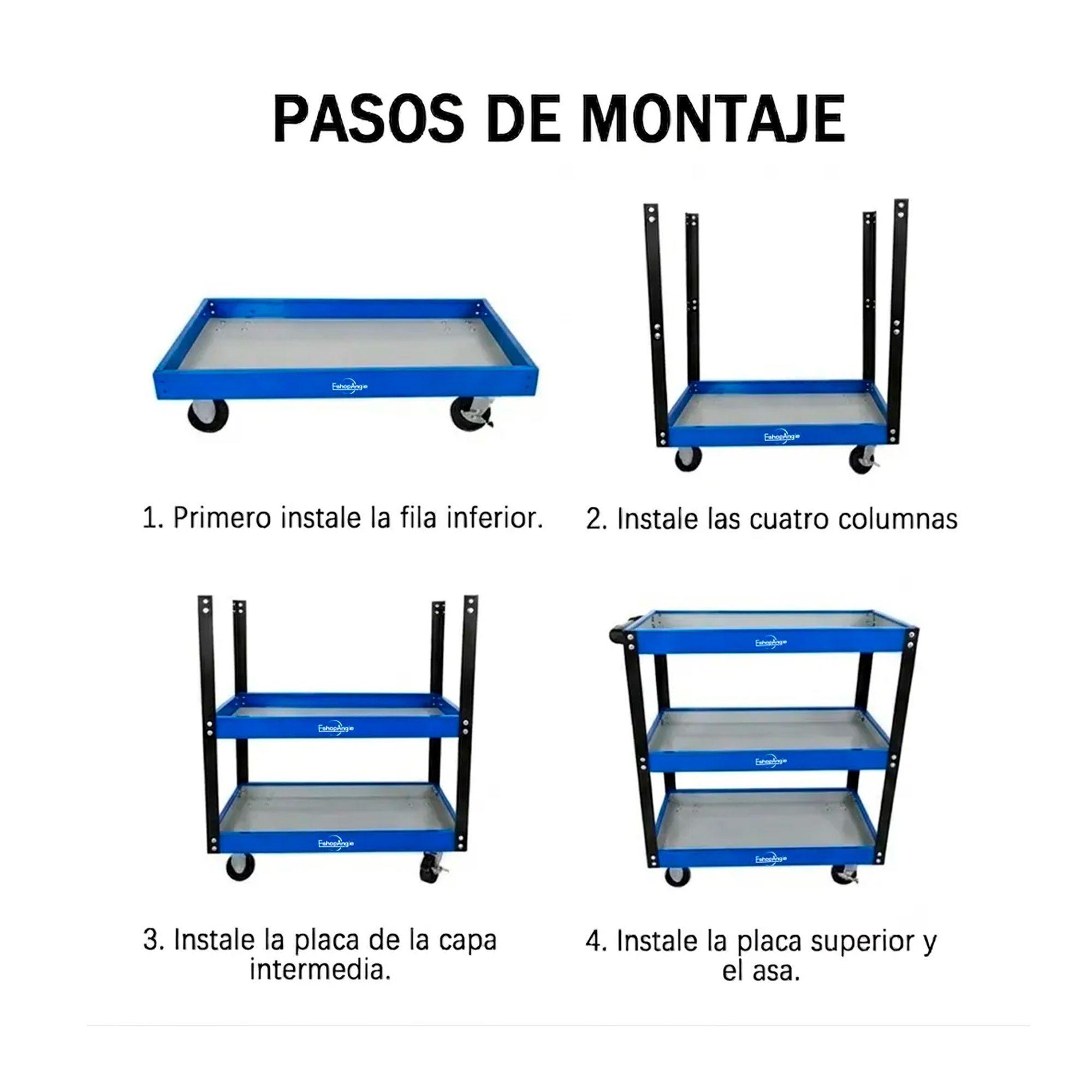 Carrito Organizador Porta Herramientas 3 Niveles Taller-5