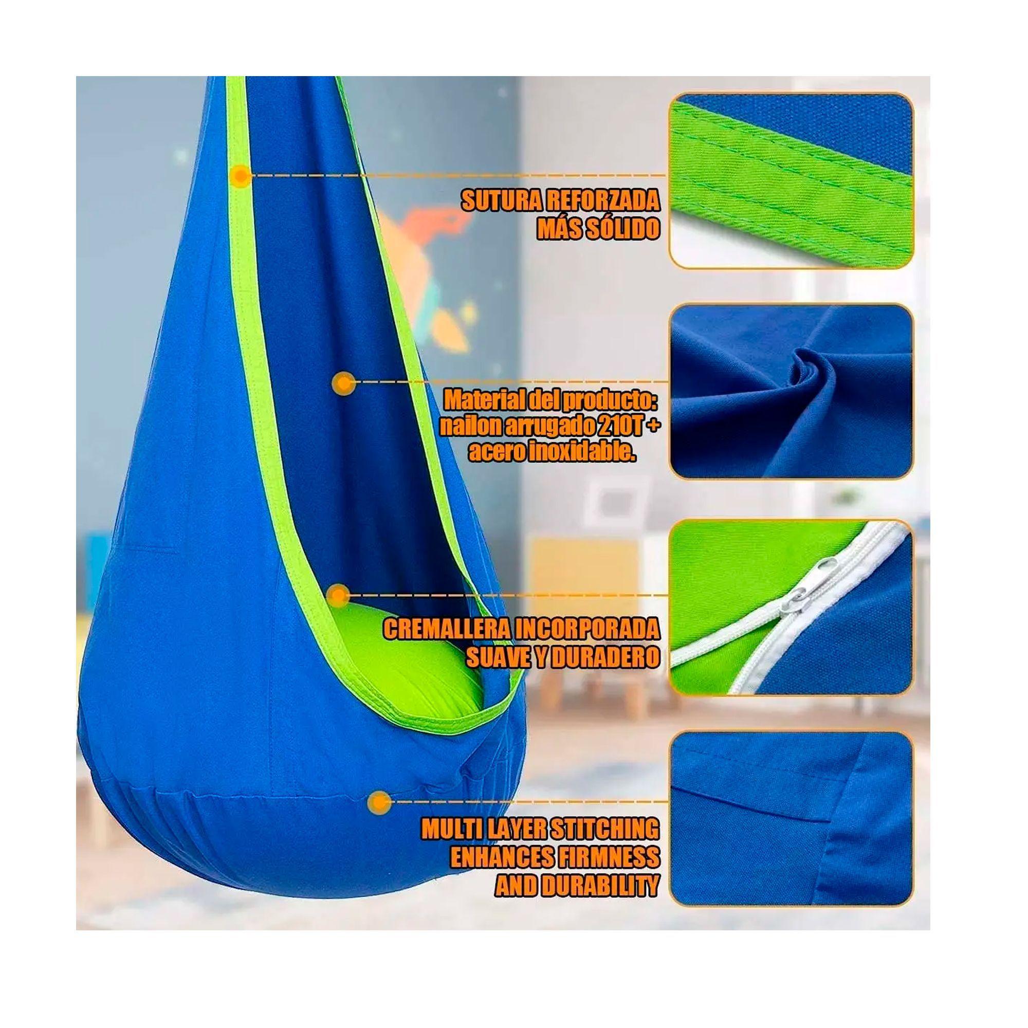 Columpio Sensorial Hamaca Ni os Interior Y Exterio Con Coj n-2
