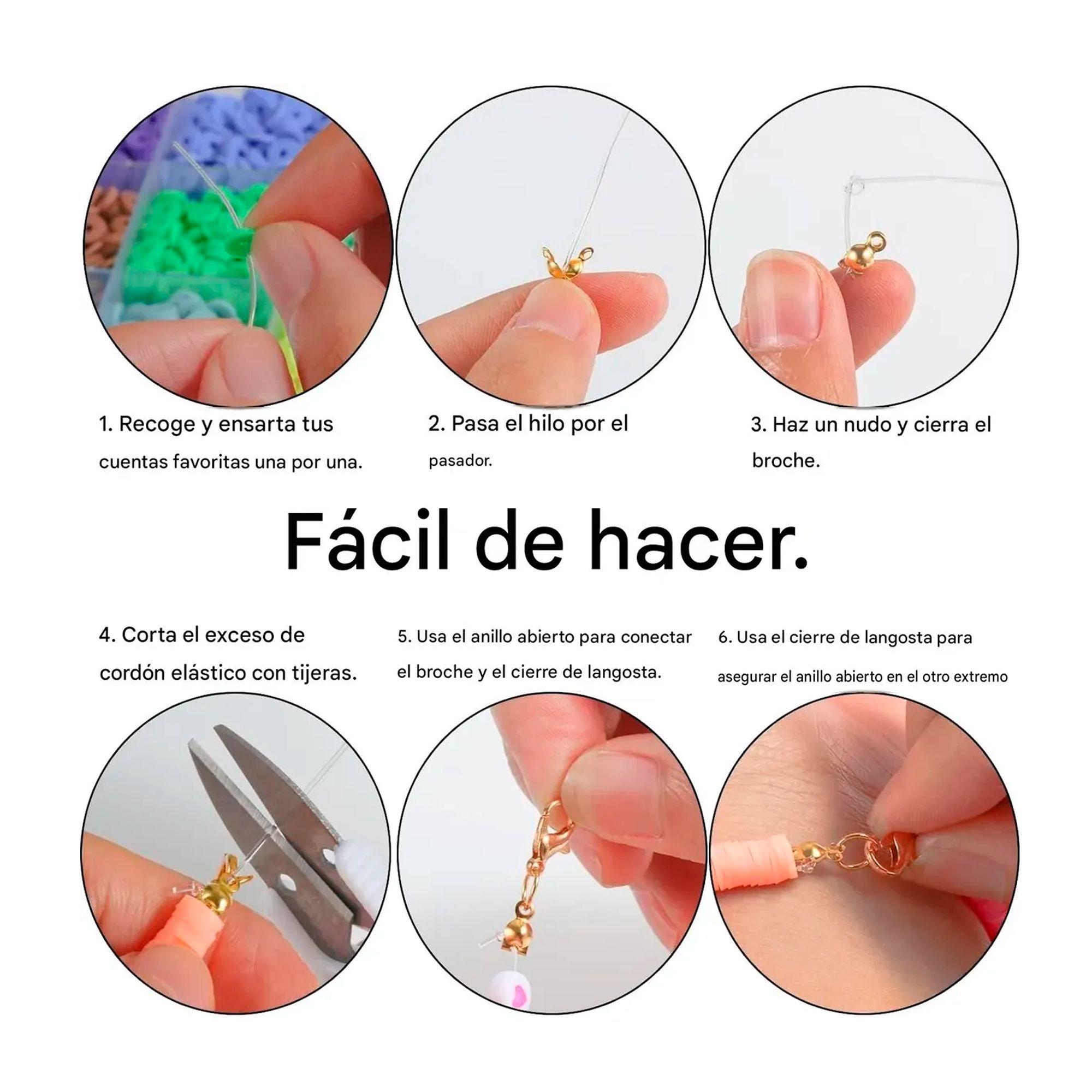 Kit Para Hacer Pulsera Cuentas Mostacillas Letras 24 Colores-3