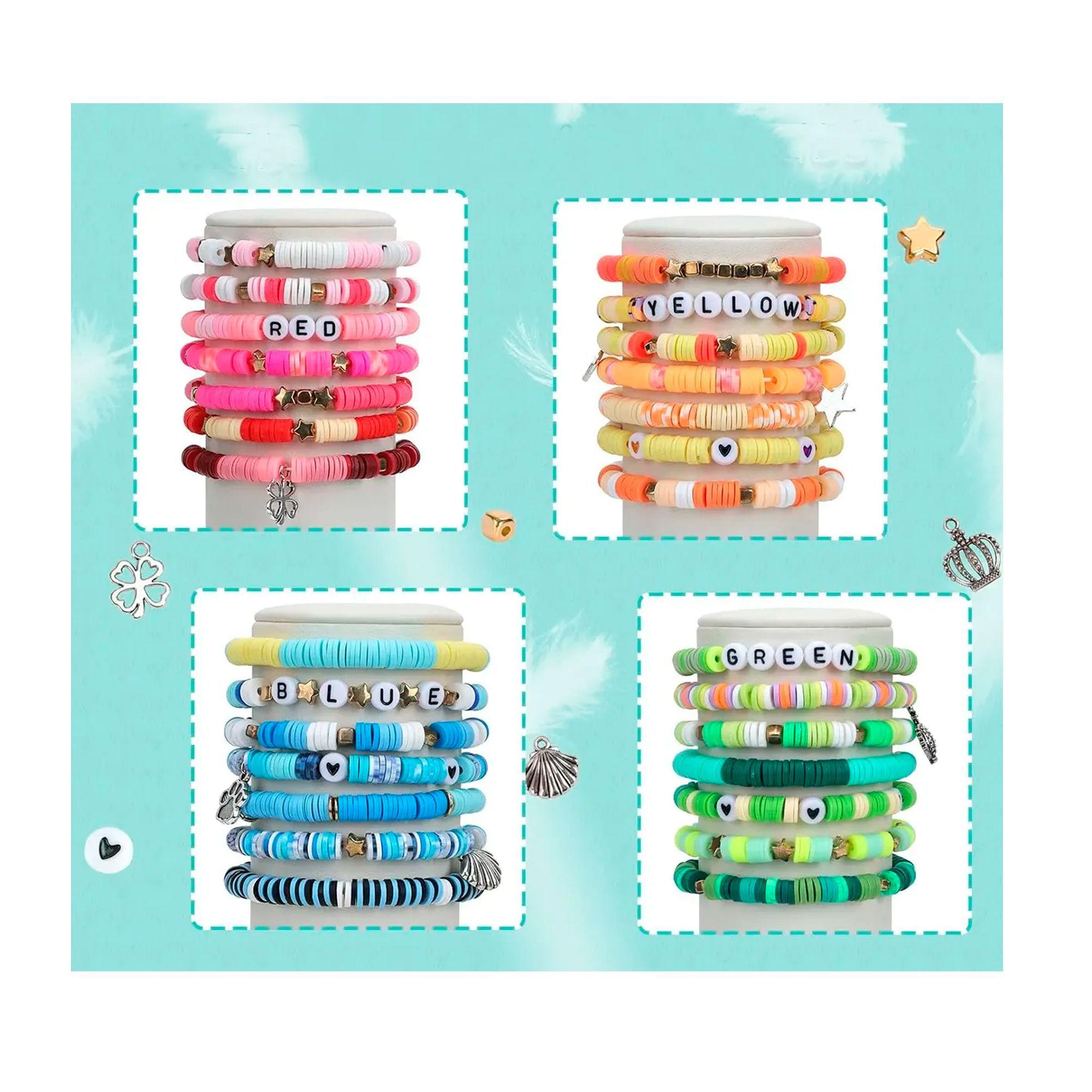 Kit Para Hacer Pulsera Cuentas Mostacillas Letras 24 Colores-5