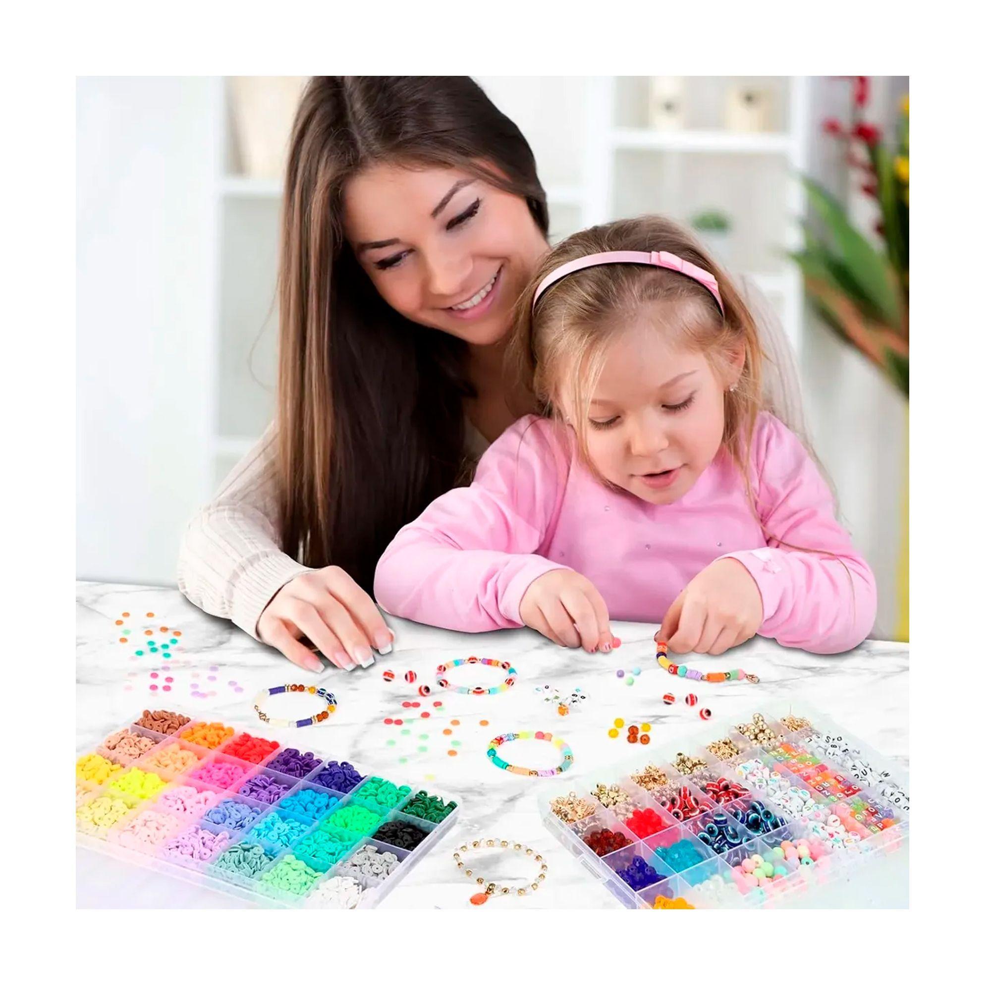 Kit Para Hacer Pulsera Cuentas Mostacillas Letras 24 Colores-6