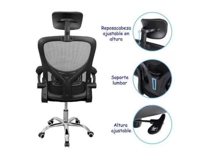 Silla De Oficina Ergonómica Cómoda Con Ruedas-3