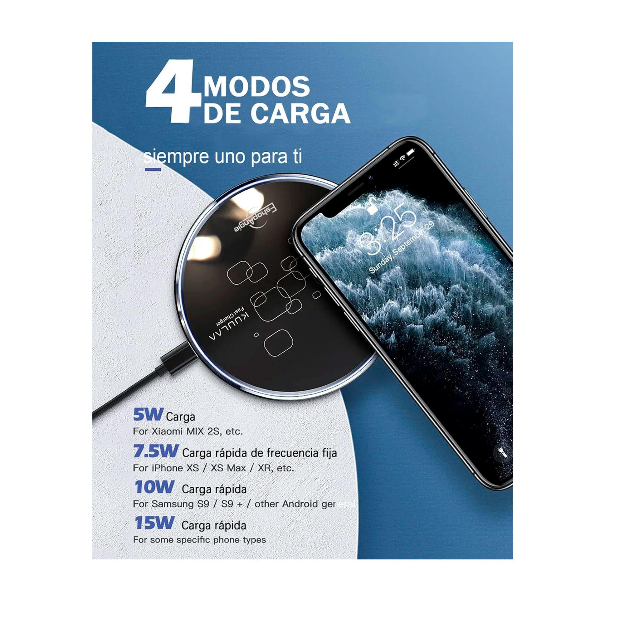 Cargador Inalambrico Carga Rapida Kuulaa 15w Qi Universal-4