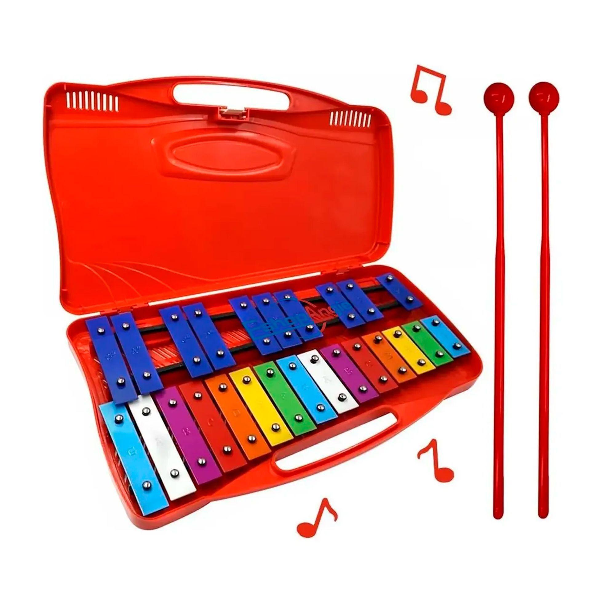 Metalófono Cromático Xilófono  Con Maleta-2