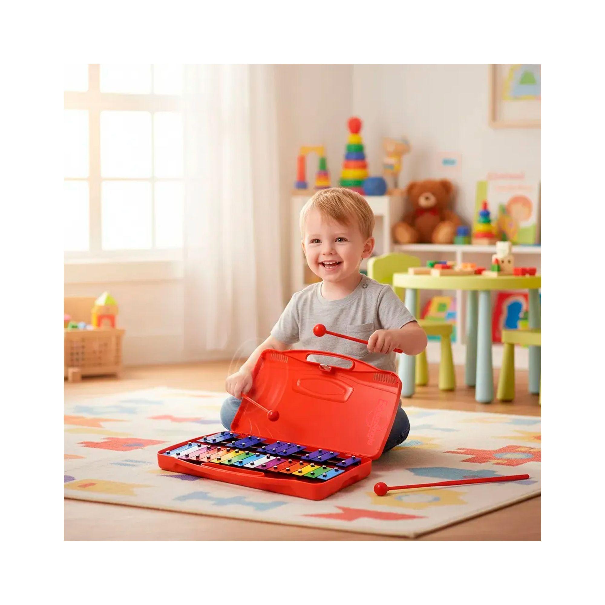 Metalófono Cromático Xilófono  Con Maleta-5