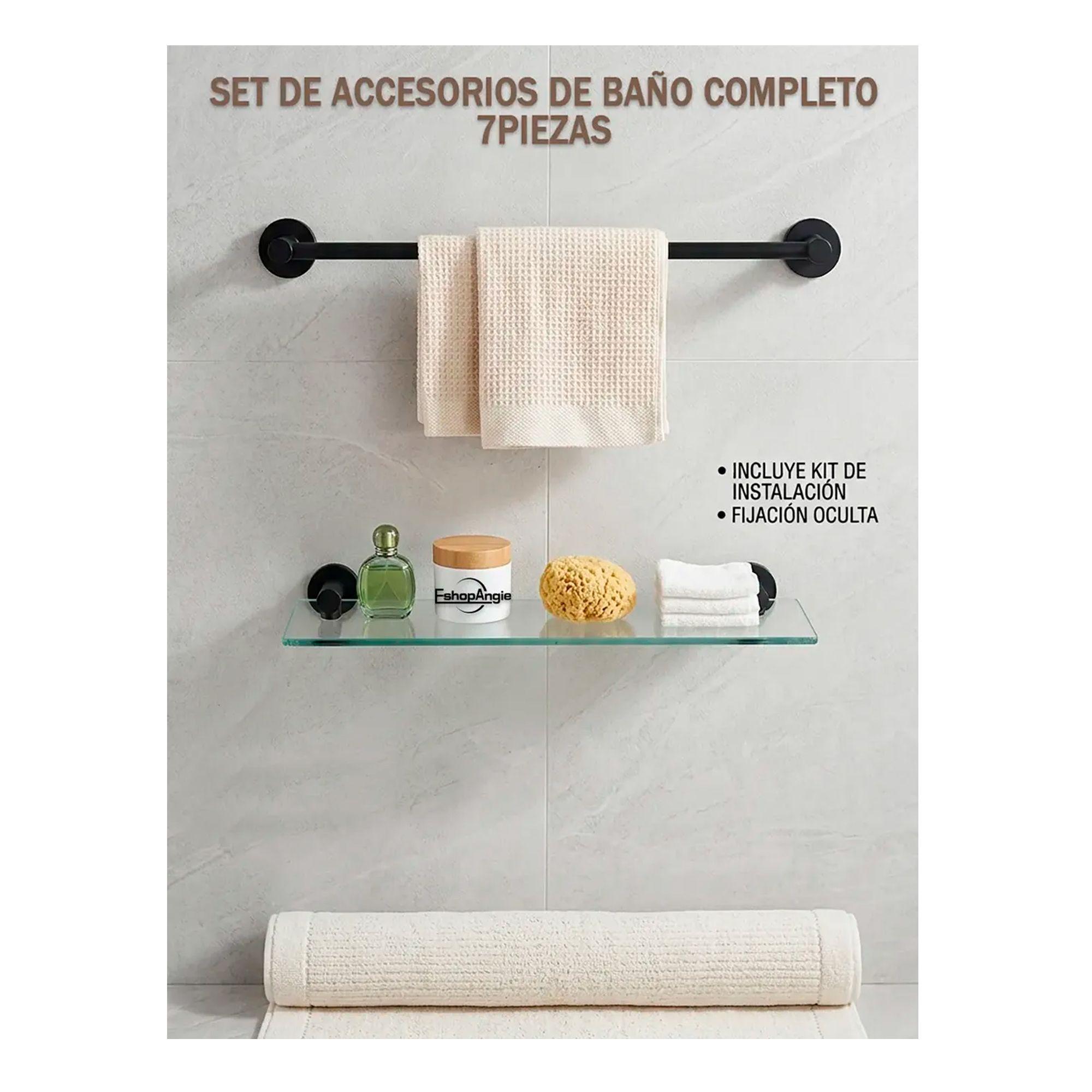 Set De Bano 7 Accesorios De Acero Inoxidable Toallero-2