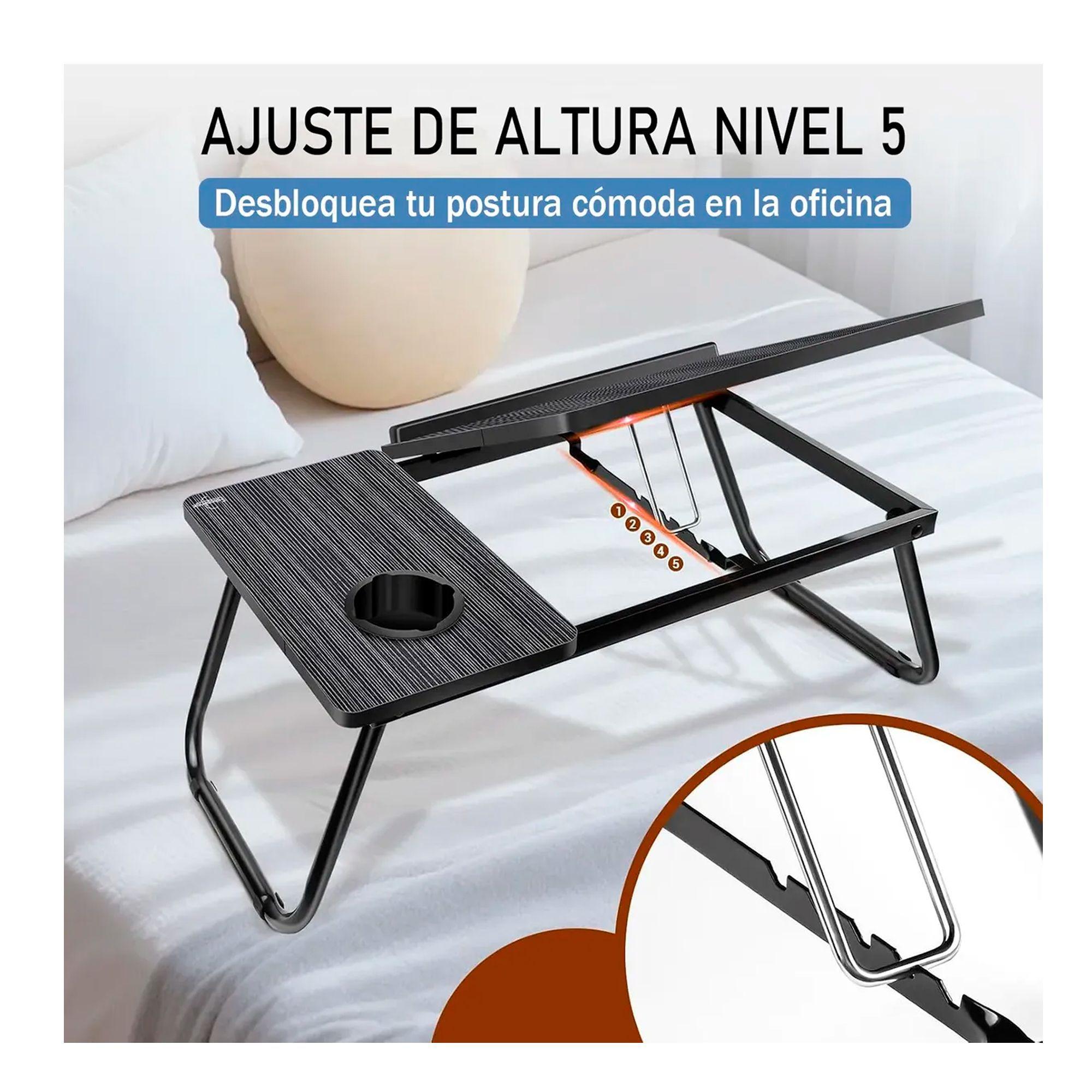 Mesa Para Laptop Plegable Portatil Ajustable Con Posavasos-2