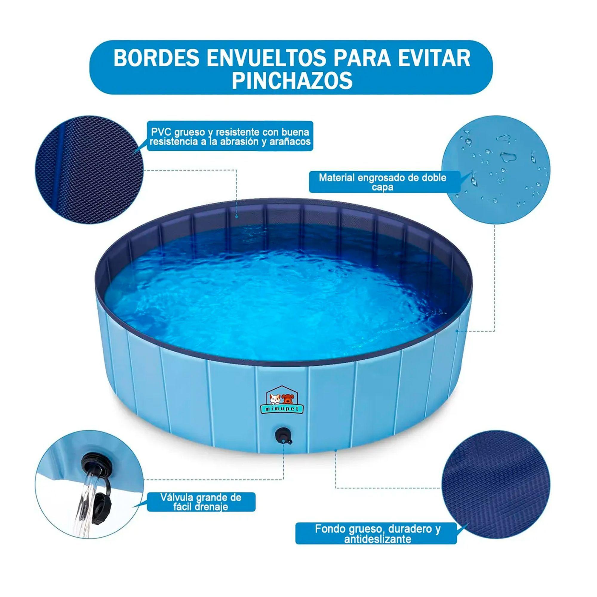 Piscina Plegable Para Mascotas Niños Pvc Resistente 120x30cm-4